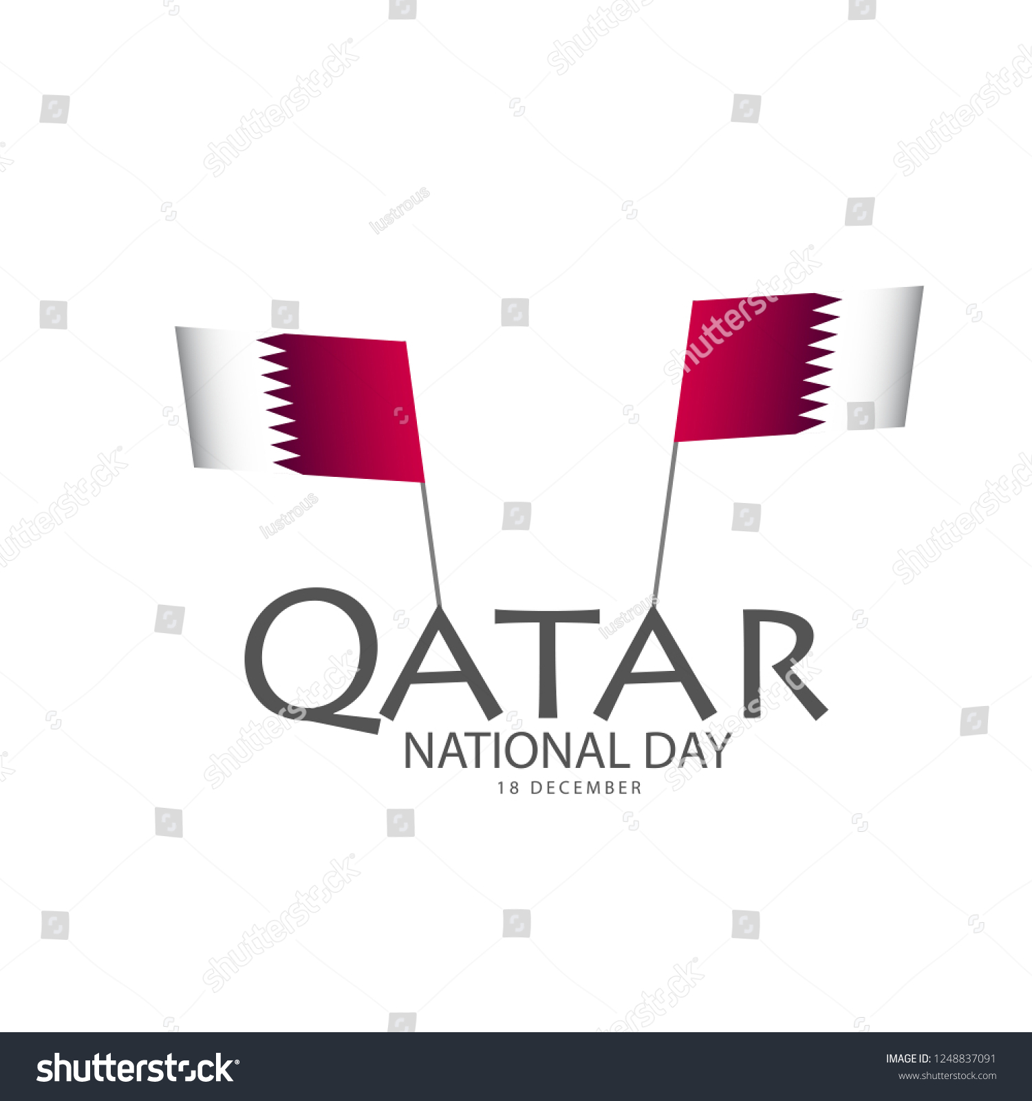 Illustration Qatar National Day Background Stock Vector (Royalty Free ...