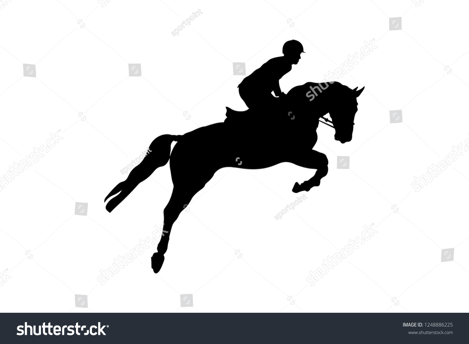 Equestrian Sport Man Rider Horse Jumping Stock Vector (Royalty Free ...