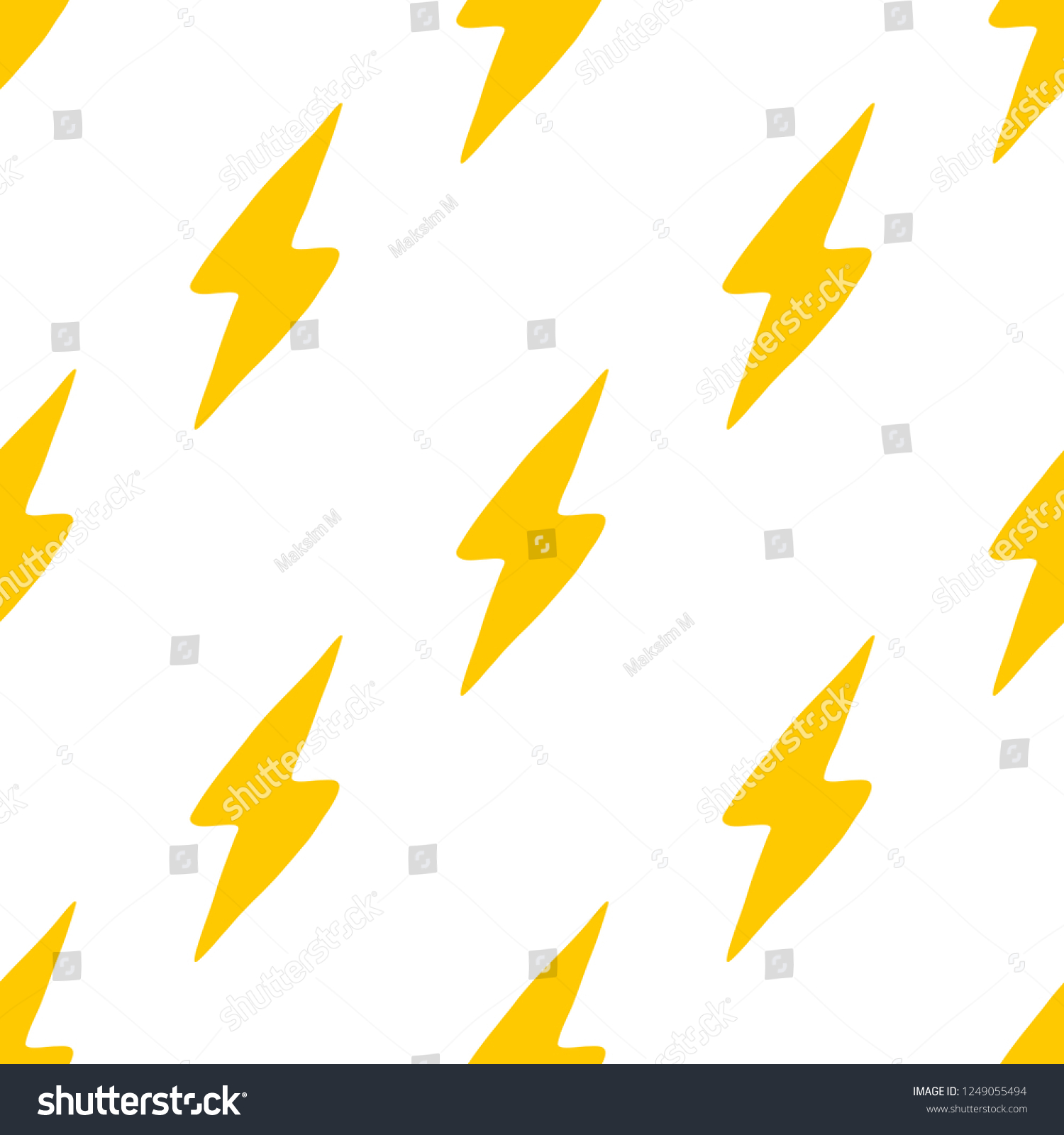 Seamless Pattern Lightning Bolt Drawn By Stock Vector (royalty Free 