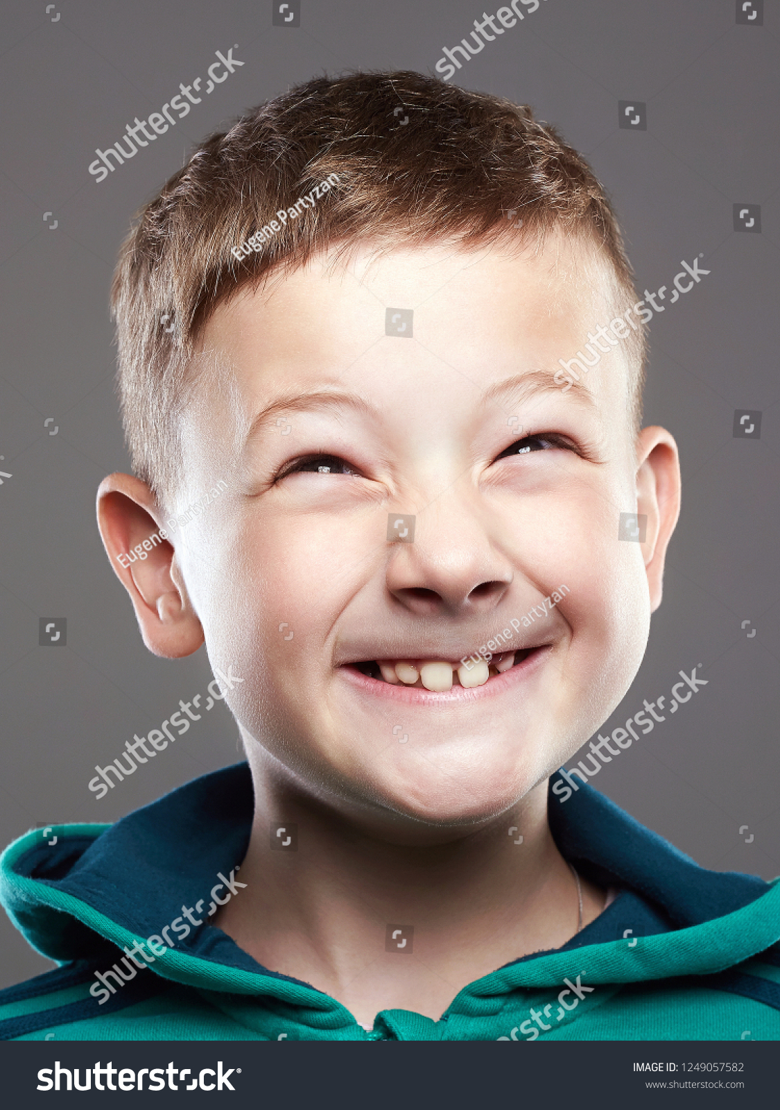 Funny Kid Little Smiling Boy Grimace Stock Photo 1249057582 | Shutterstock