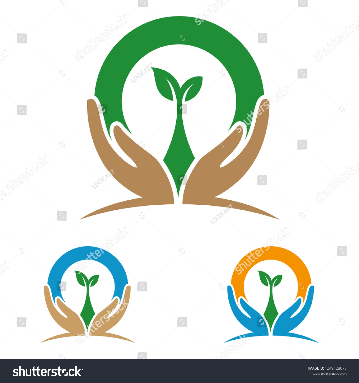 Seed Hand Vector Logo Design Template Stock Vector (Royalty Free ...