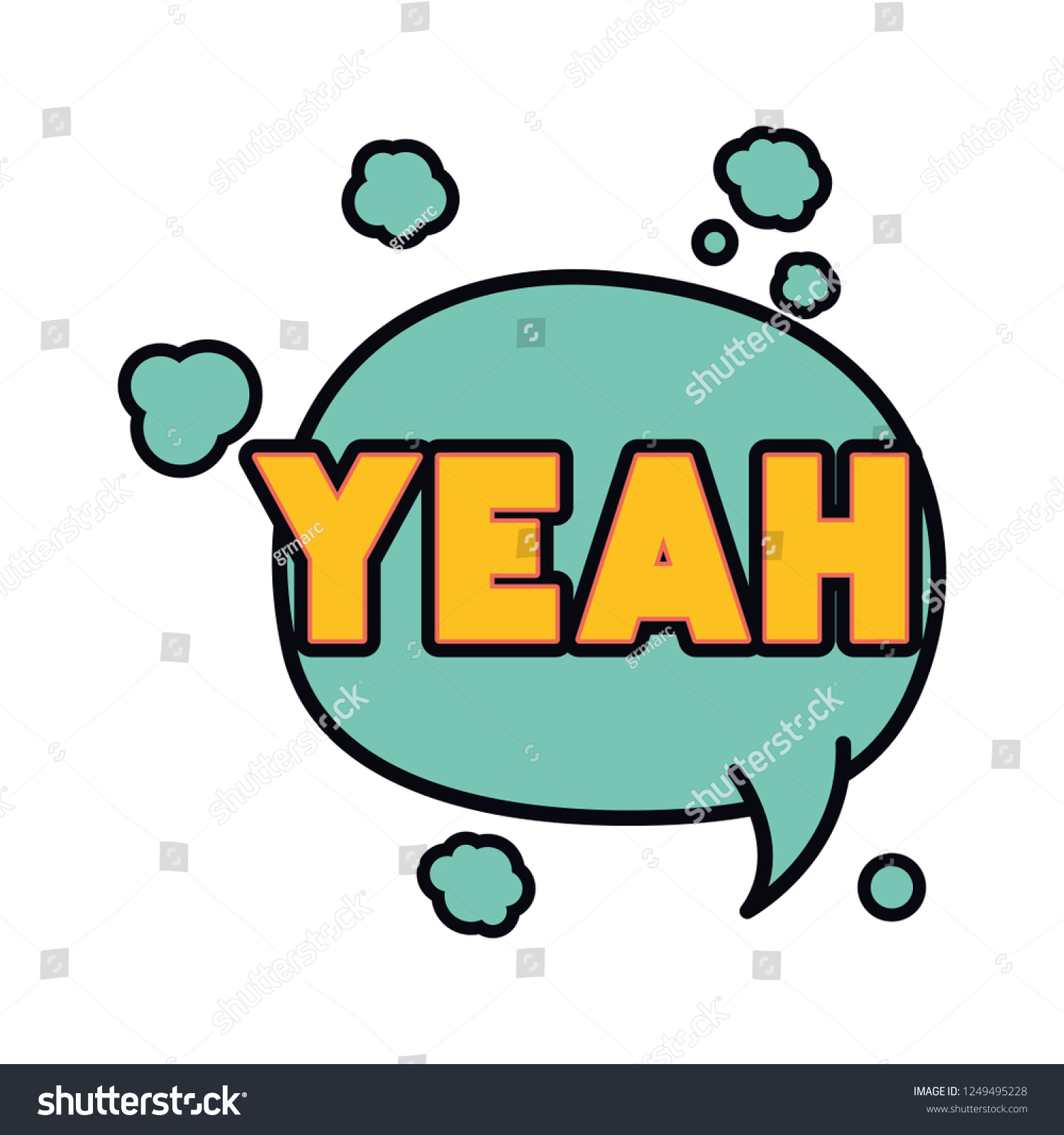 Yeah Comic Words Speech Bubble Isolated Stock Vector (Royalty Free ...