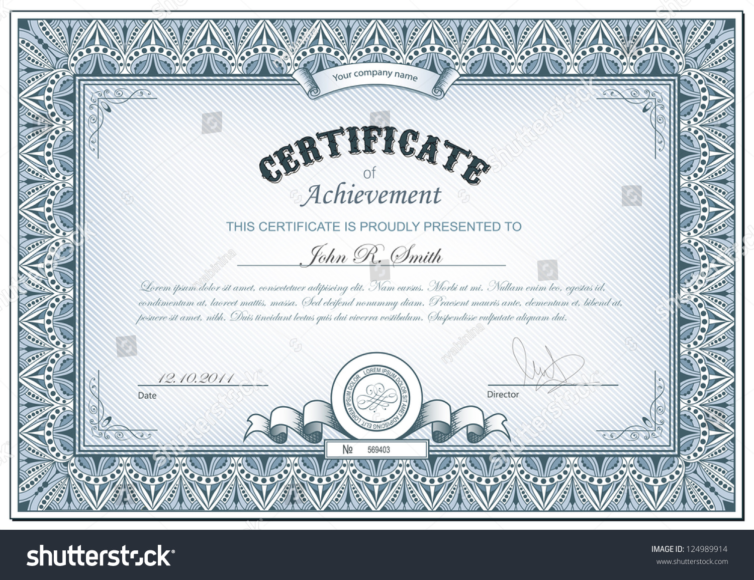 Vector Illustration Detailed Certificate Stock Vector (Royalty Free ...