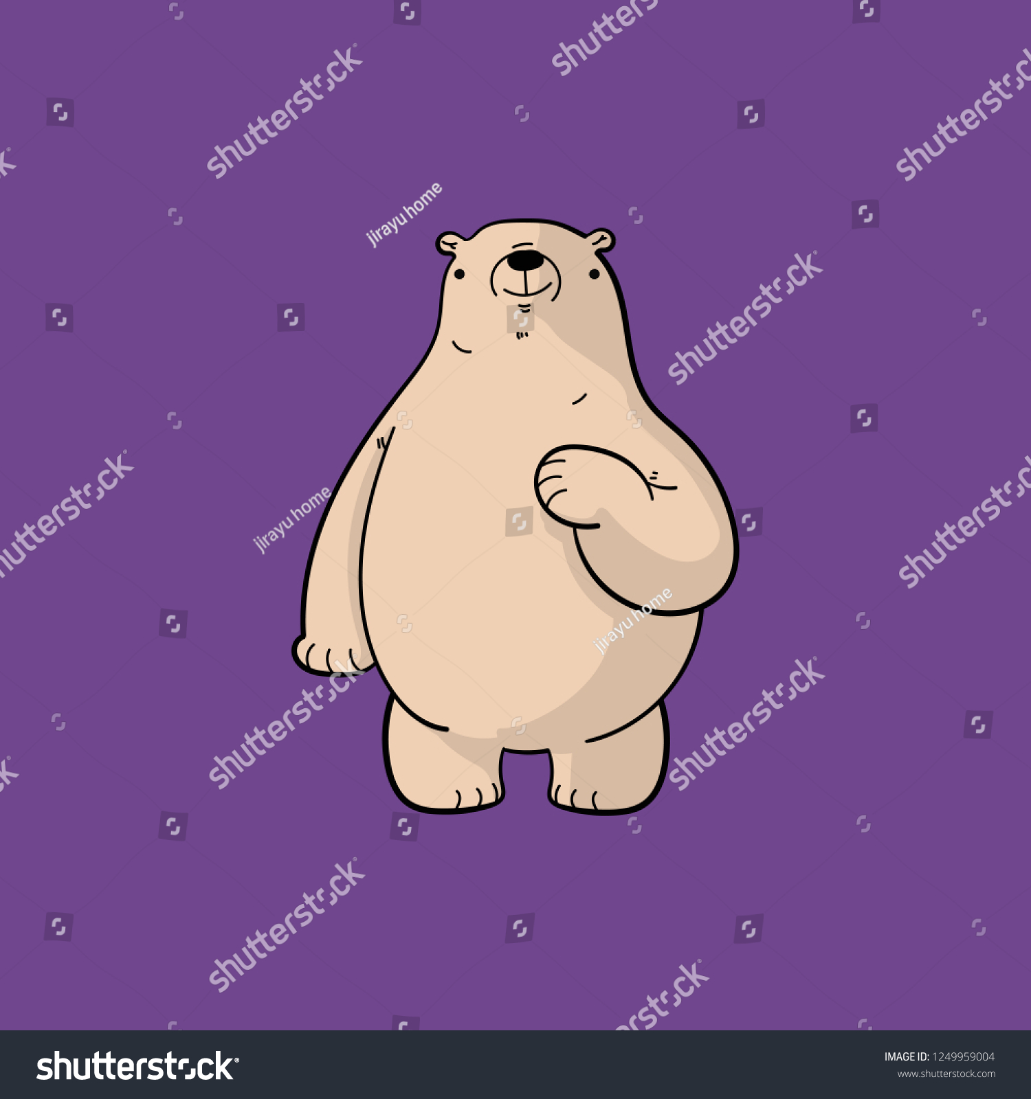 Brown Bear Cartoon Characters Icon Vector Stock Vector Royalty Free 1249959004 Shutterstock