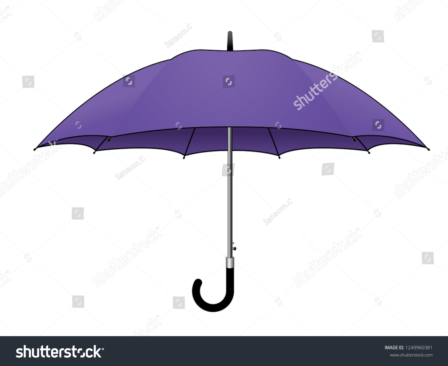 Blank Purple Umbrella Rain Template On Stock Vector (Royalty Free ...