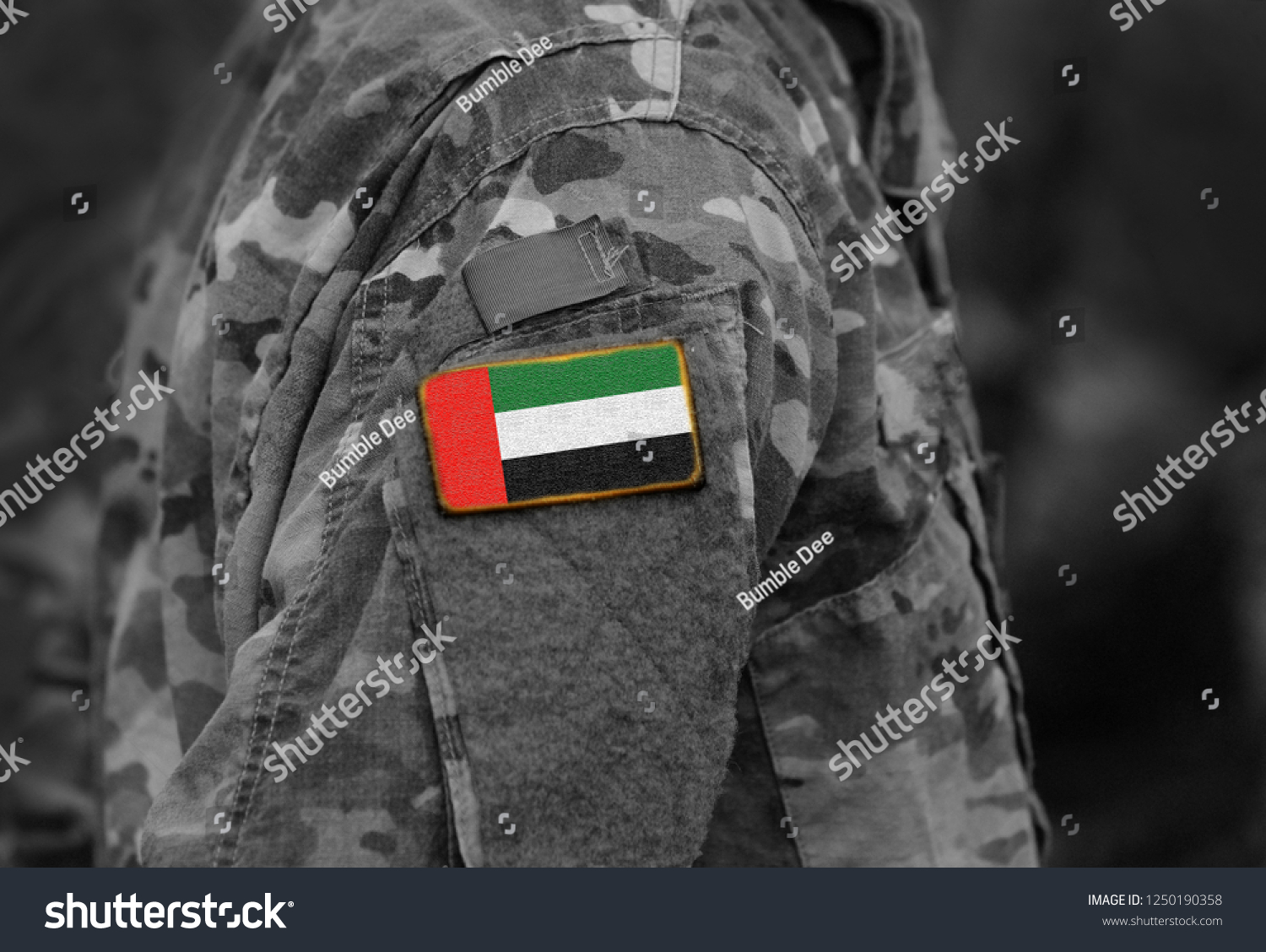 Flag United Arab Emirates Uae On Stock Photo 1250190358 | Shutterstock