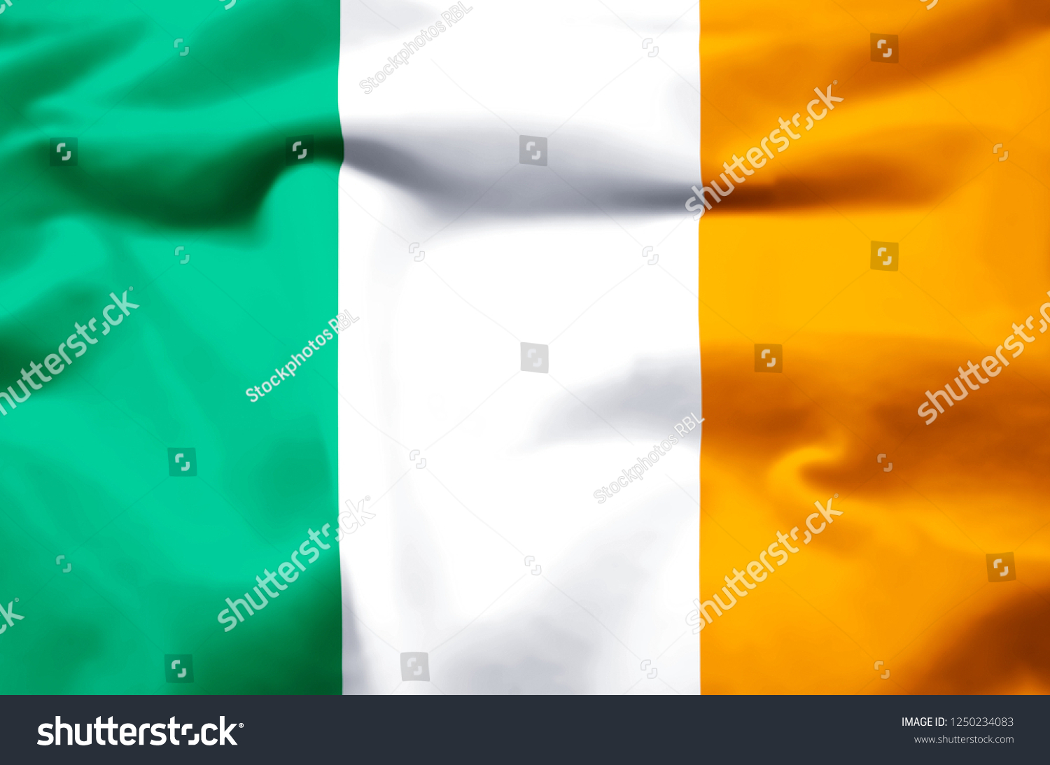 Ireland Modern Realistic Closeup 3d Flag Stock Illustration 1250234083 