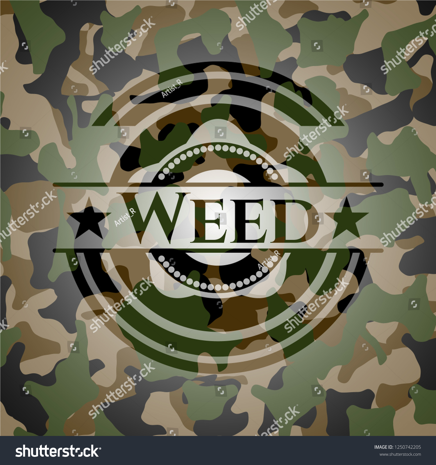 Weed Camouflage Emblem Stock Vector (Royalty Free) 1250742205 ...