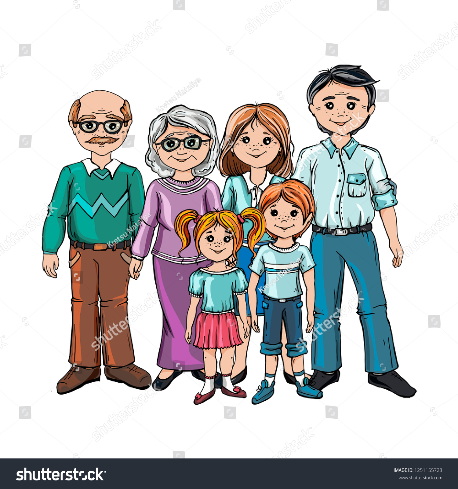 Family Together Group People Standing Little Stock Vector (Royalty Free ...