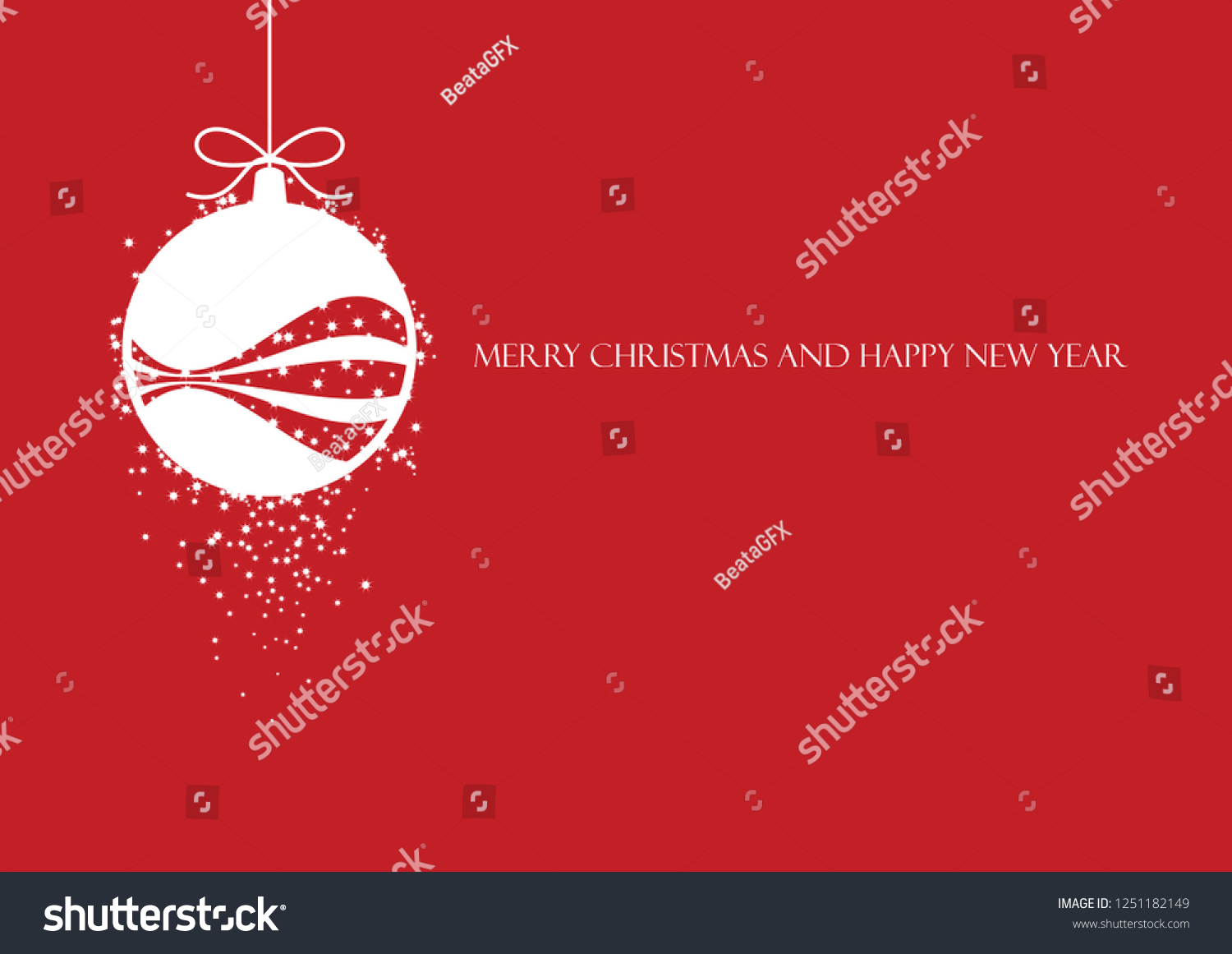 Minimalist Red Christmas Card Elegant Minimalist Stock Illustration ...