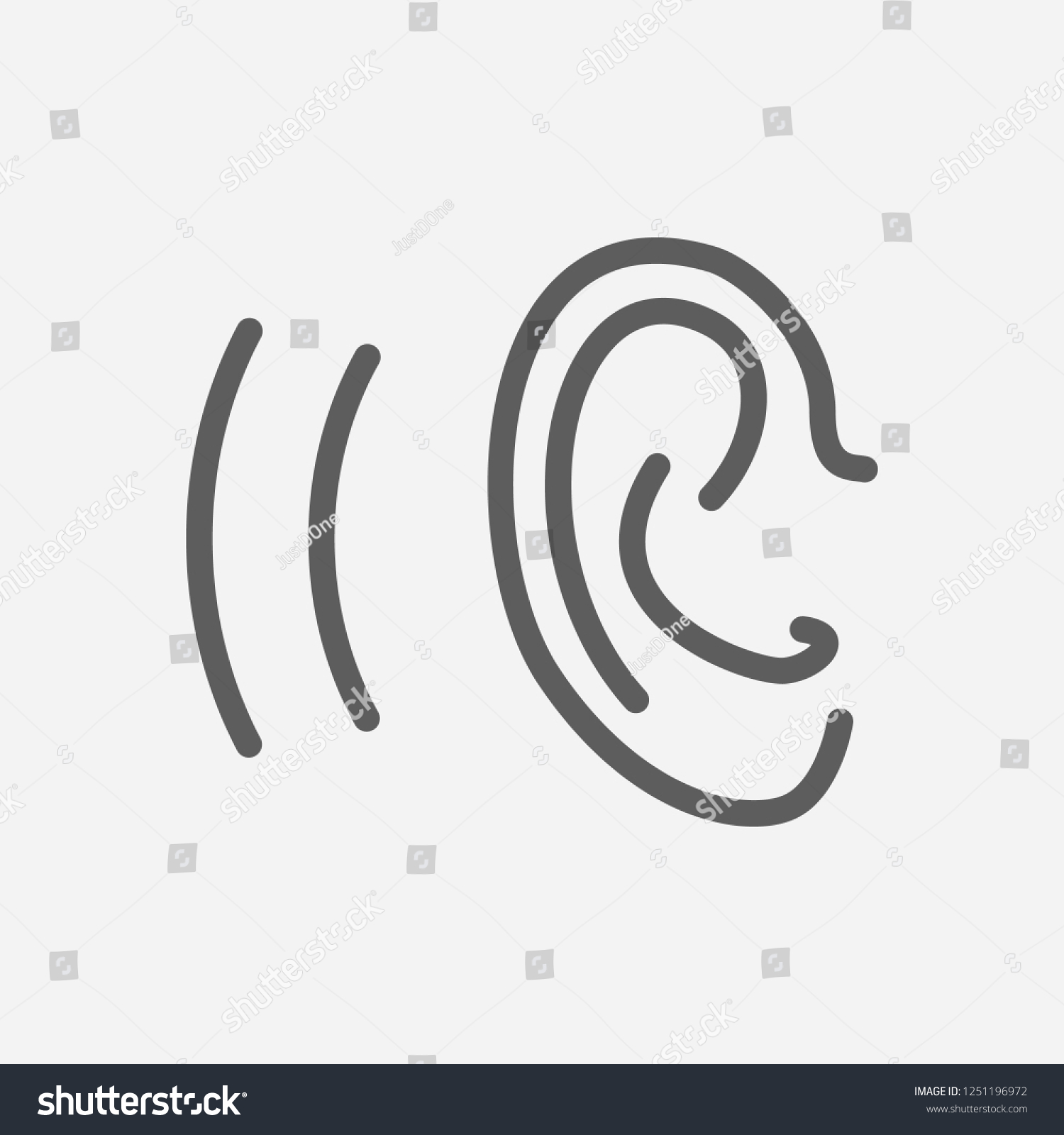 Ear Icon Line Symbol Isolated Vector Stock Vector (Royalty Free ...