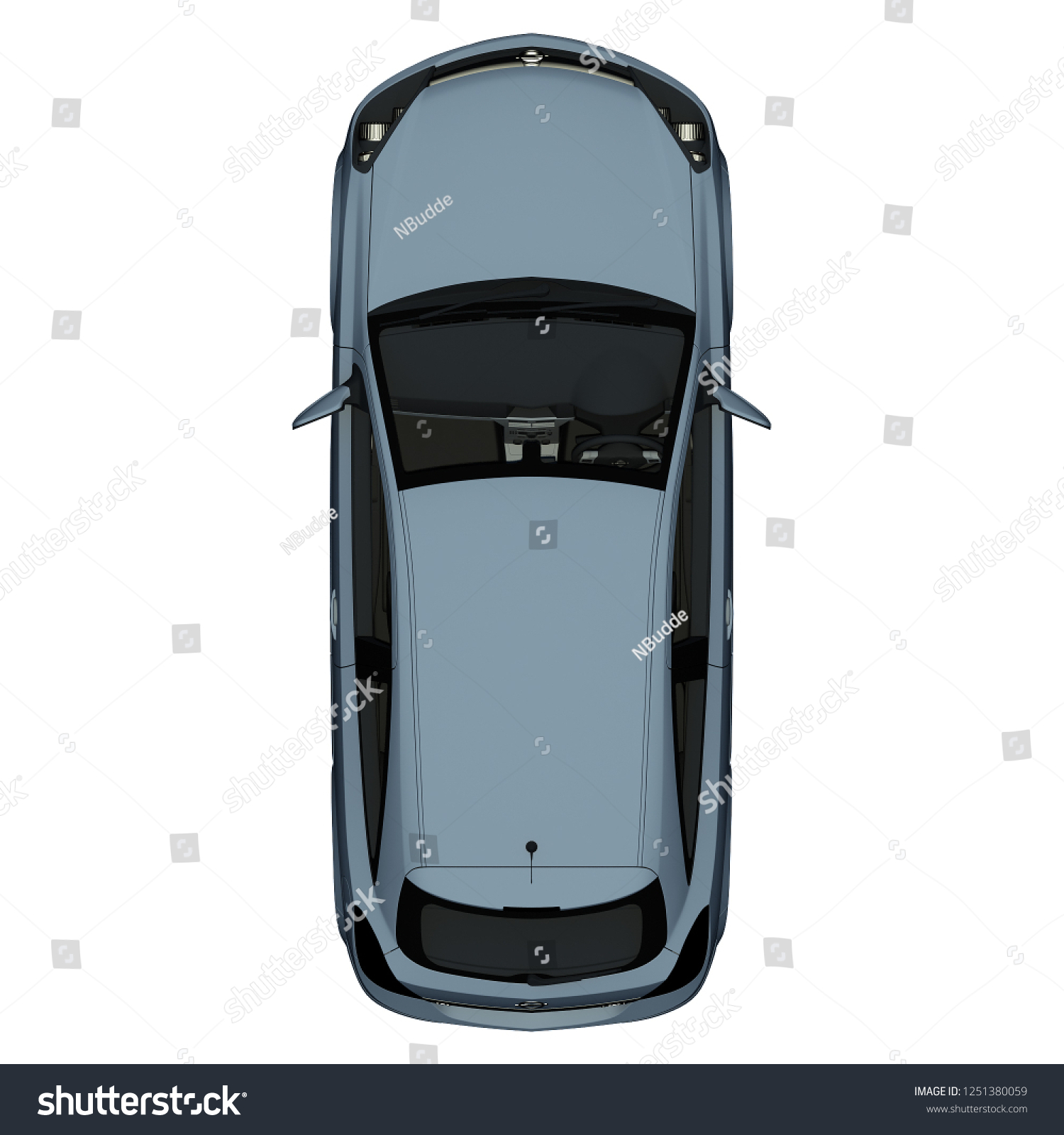 Car Top View Vehicle Overhead Isolated Stock Illustration 1251380059 ...