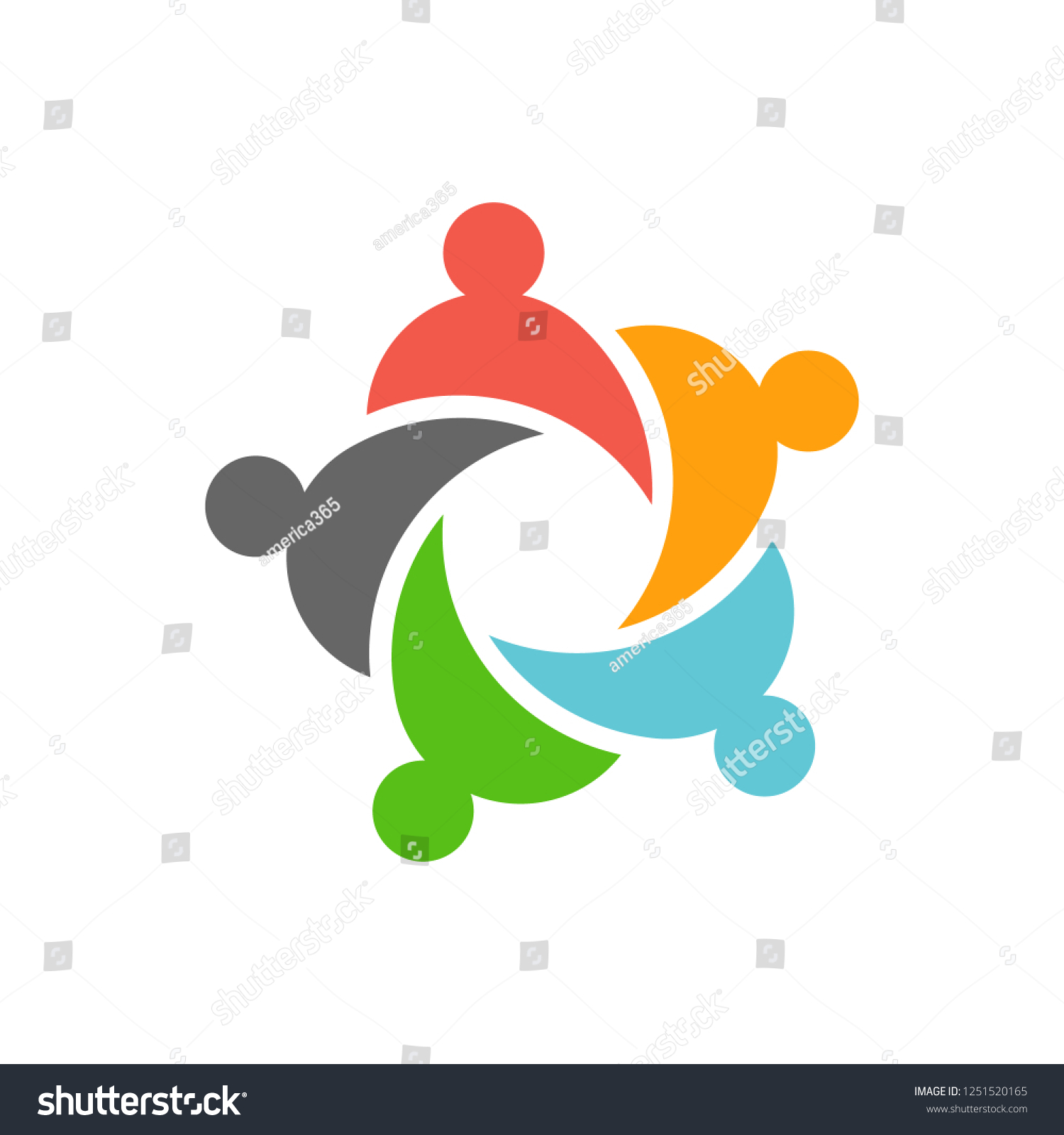 Five Business Teamwork People Logo Design Stock Vector (Royalty Free ...