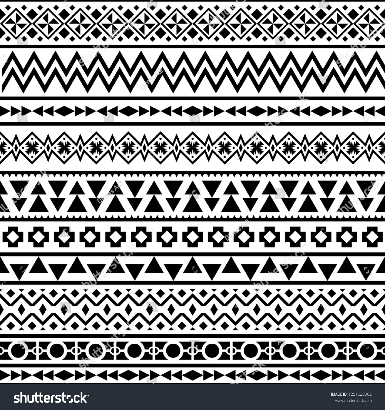 Stripe Ethnic Seamless Pattern Aztec Peruvian Stock Vector (Royalty ...