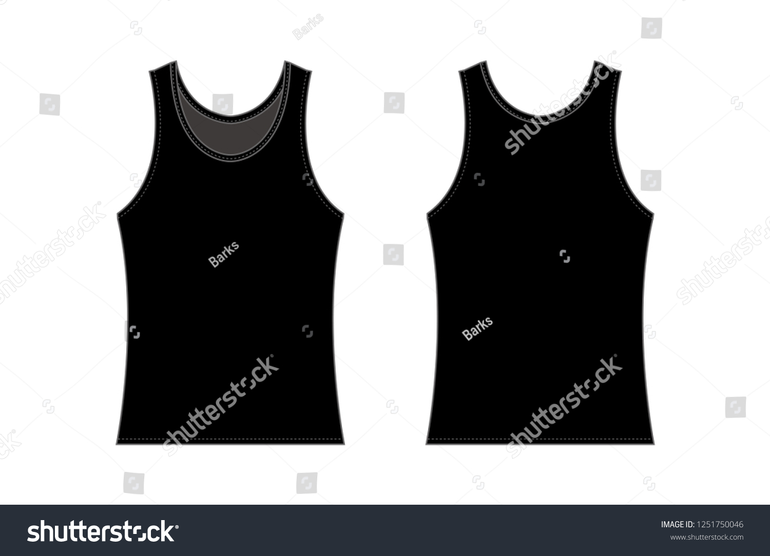 Womens Tank Top Template Illustration Black Stock Vector (Royalty Free ...