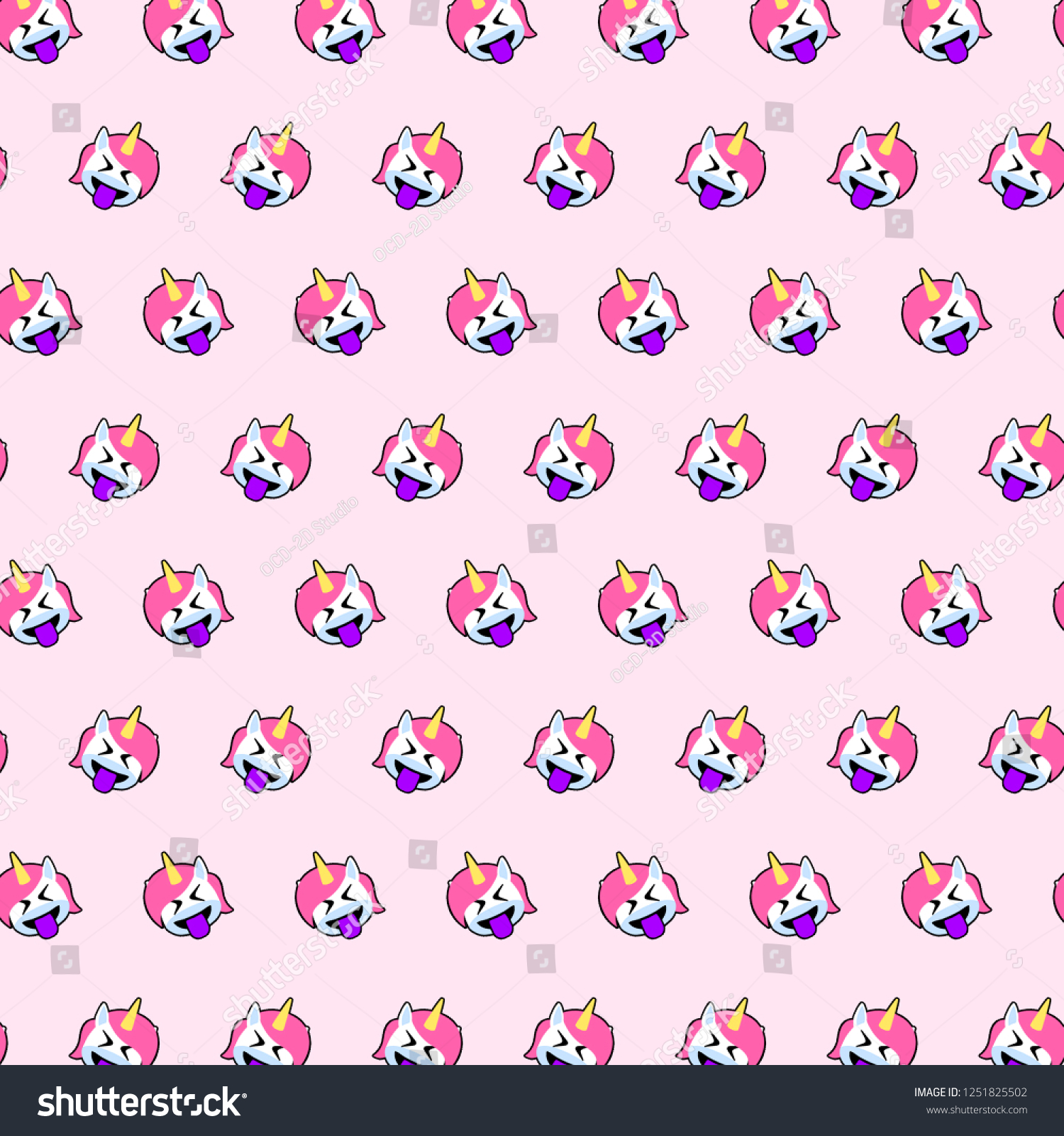 Unicorn Emoji Pattern 39 Stock Illustration 1251825502 Shutterstock