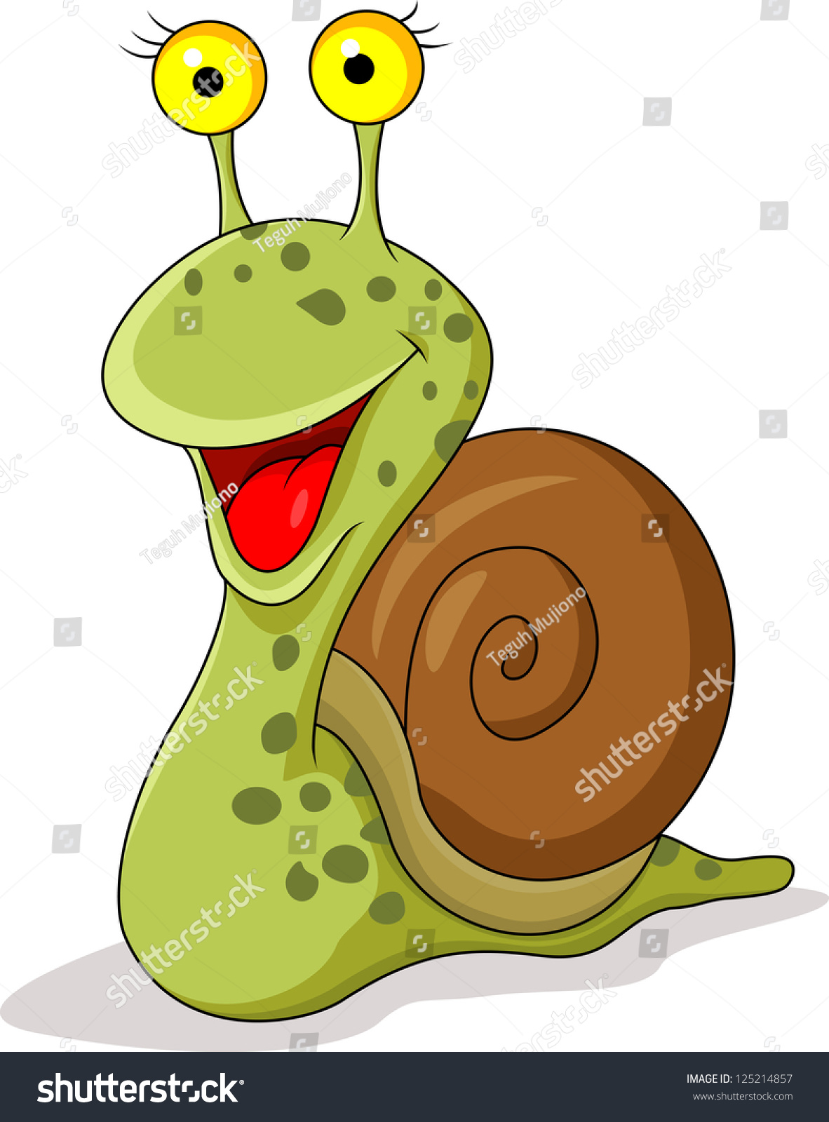 Dessin humoristique d'escargot : image vectorielle de stock (libre de  droits) 125214860 | Shutterstock