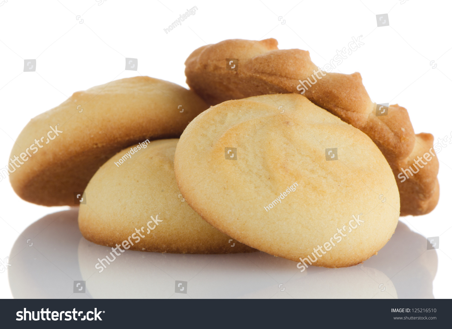 Closeup Detail Delicious Butter Cookies On Stock Photo 125216510