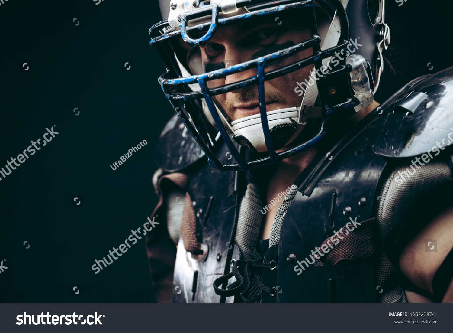 Shirtless American Football Player Wearing Helmet Stock Photo Shutterstock