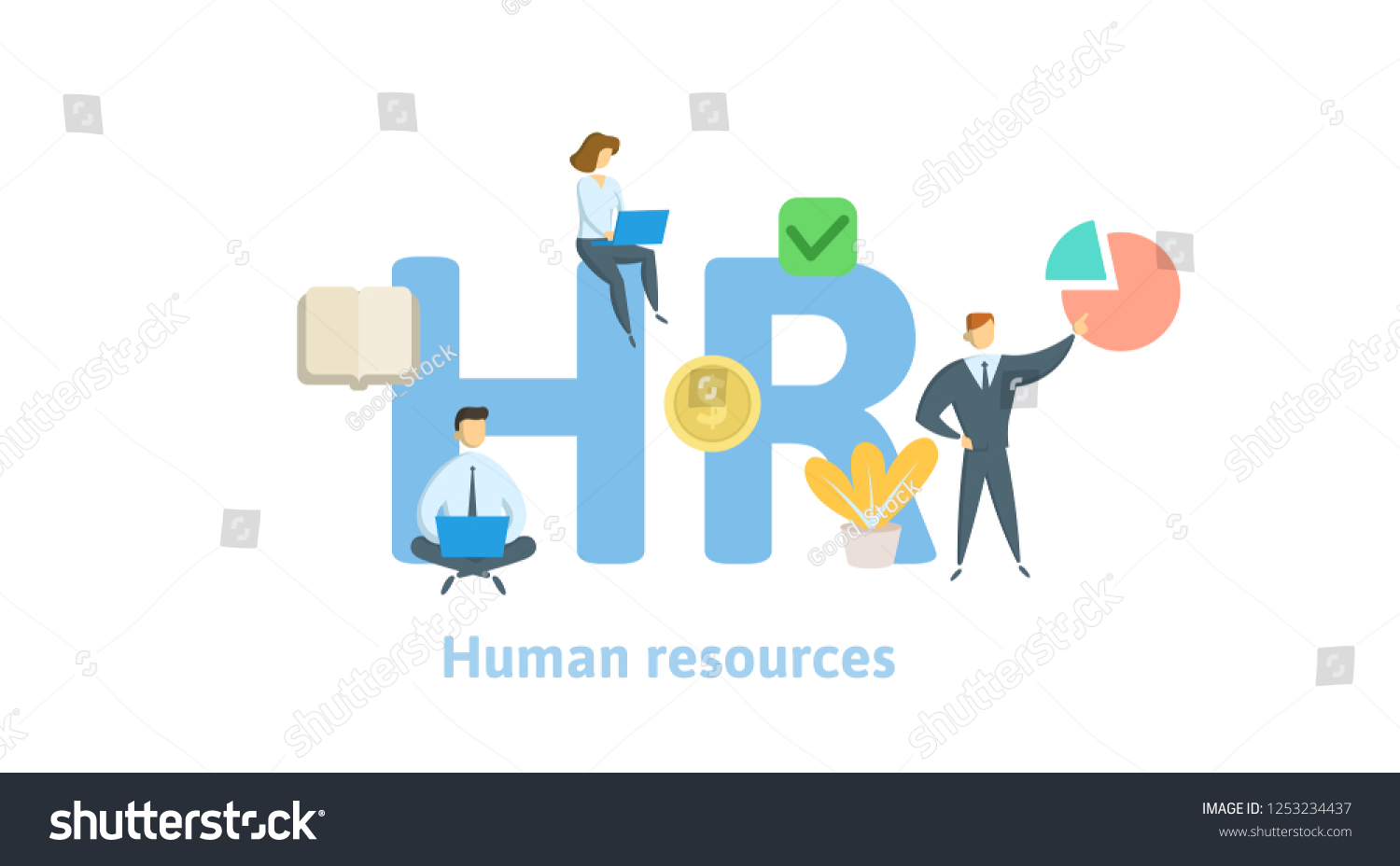 Hr Human Resources Concept Keywords Letters Stock Vector (Royalty Free ...