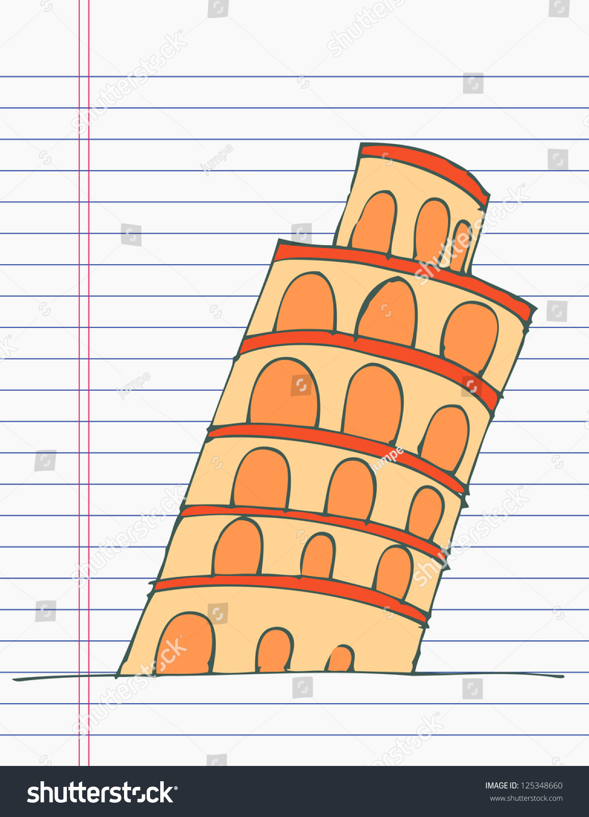 Пизанская башня рисунки пошагово