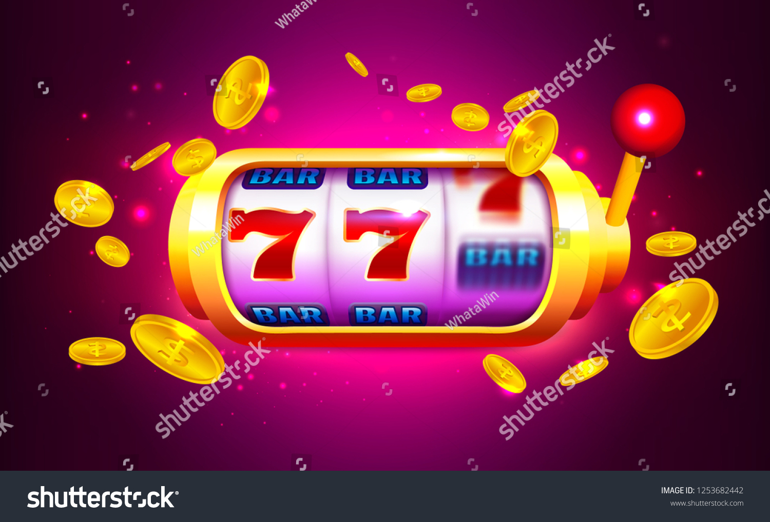 Spin Win Slot Machine Icons Coins Stock Vector (Royalty Free ...