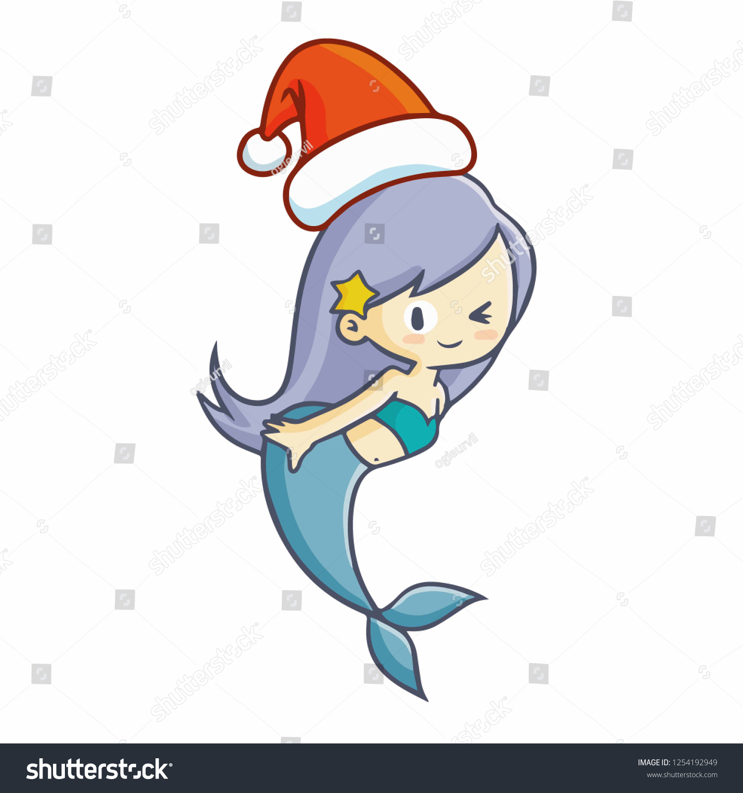 mermaid christmas hat