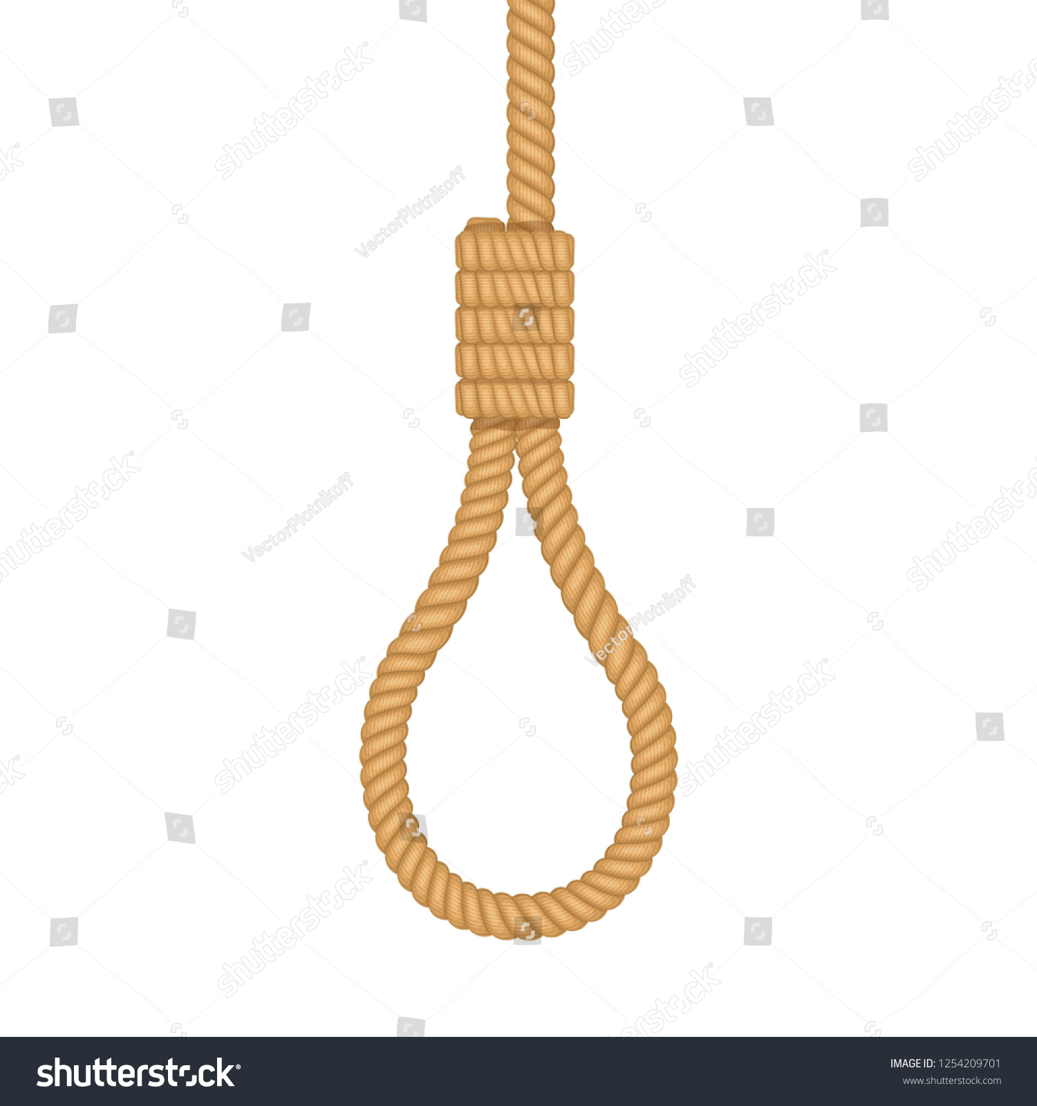 Gallows Rope Loop Hanging Isolated On Stock Vector (Royalty Free ...