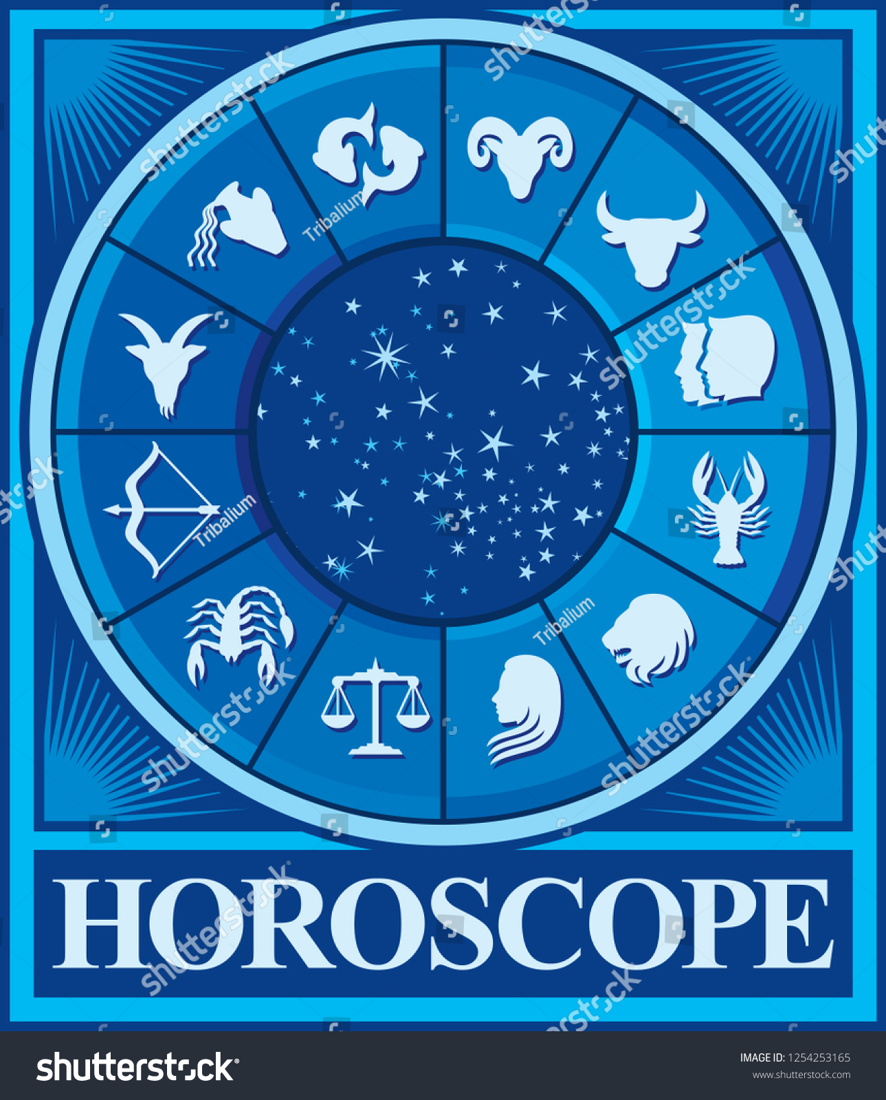 Zodiac Vector Signs Horoscope Symbols Astrology Stock Vector Royalty Free 1254253165 9453