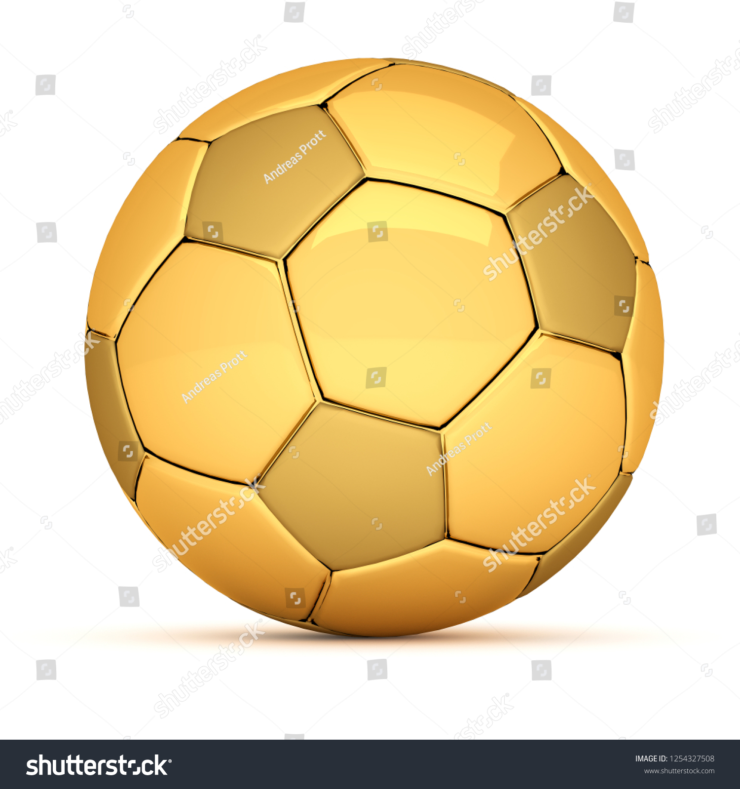 3d Rendering Golden Soccer Ball Football Stock Illustration 1254327508 ...