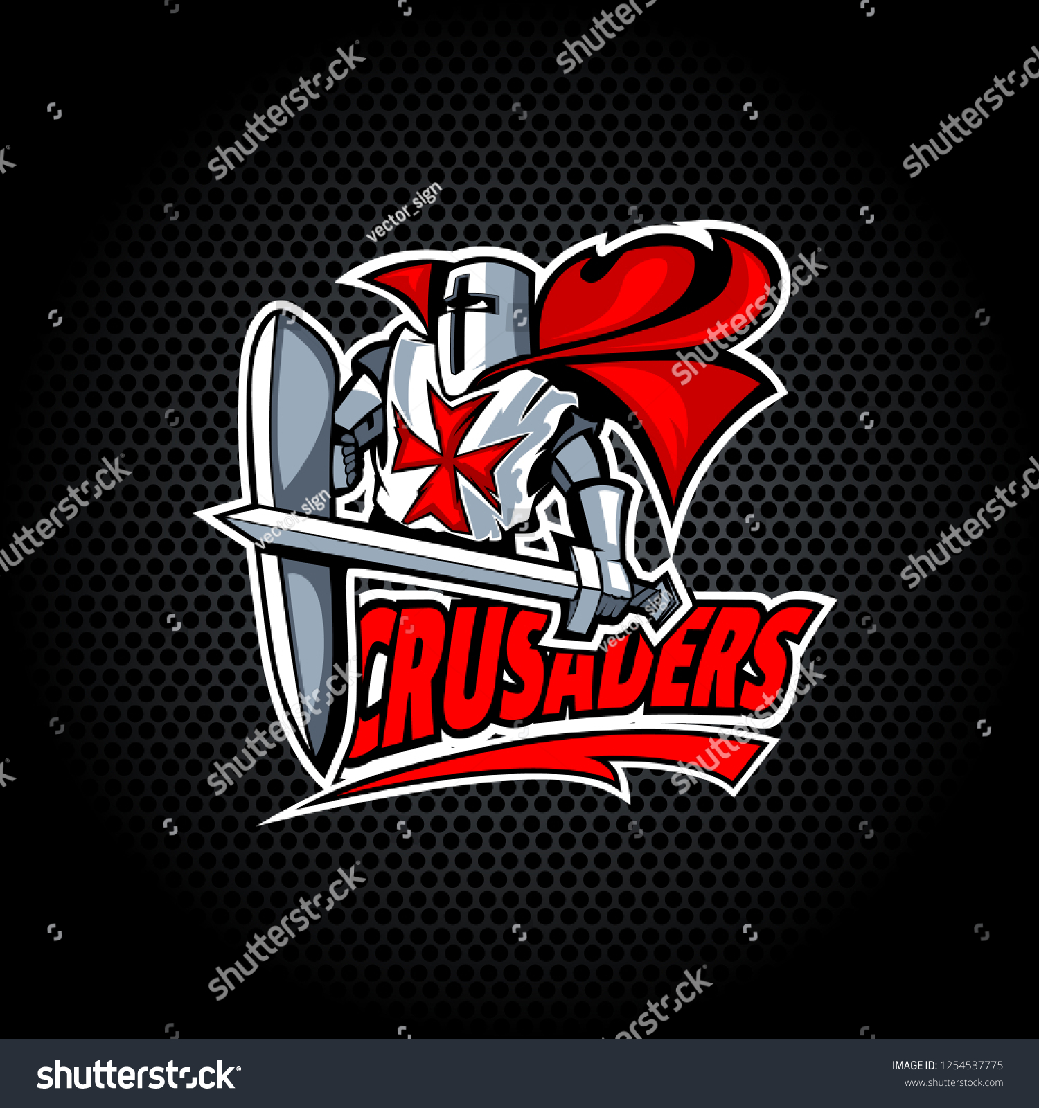 Valiant Knight Crusader Stock Vector (royalty Free) 1254537775 