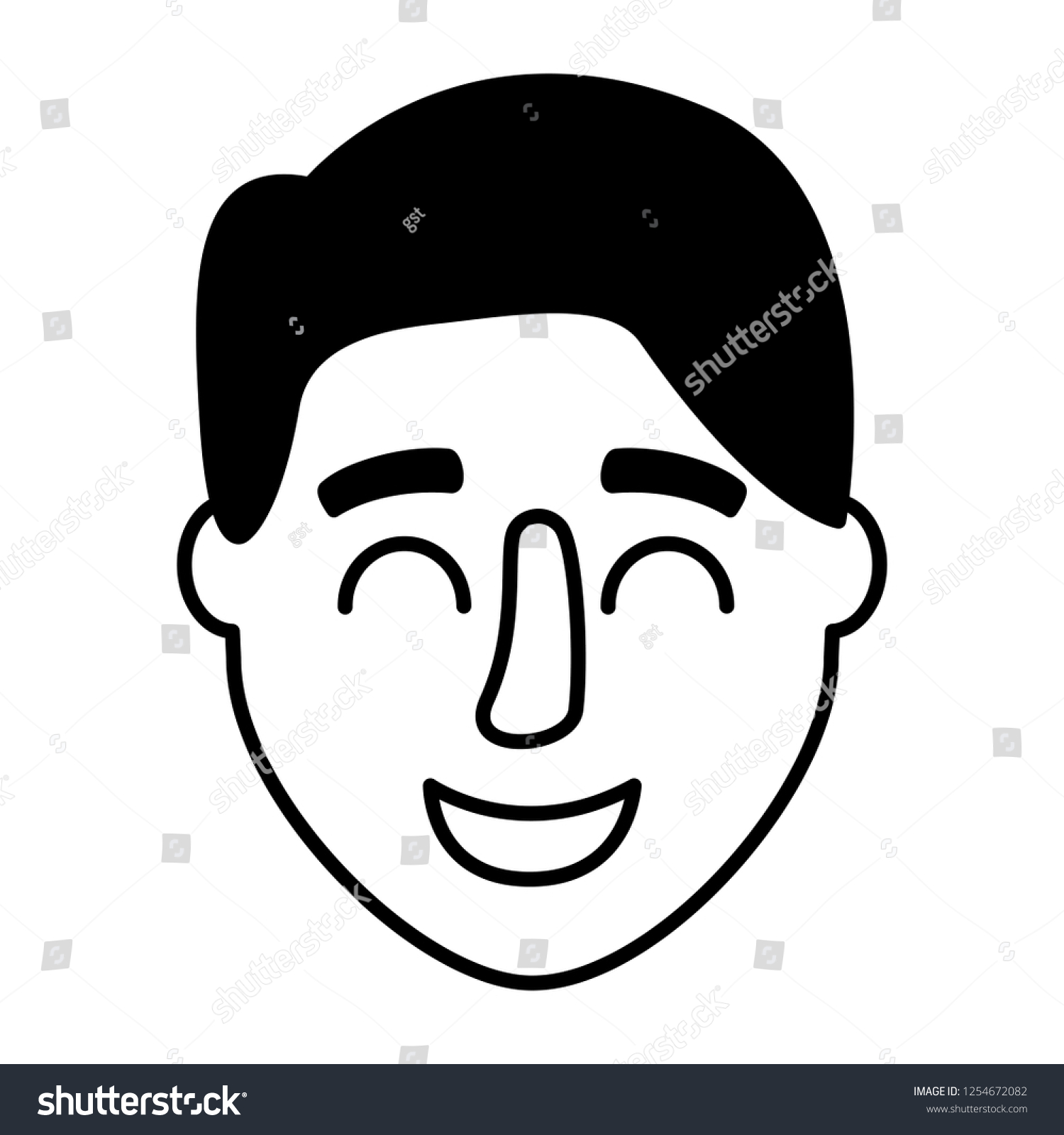 Man Face Happy On White Background Stock Vector (Royalty Free ...