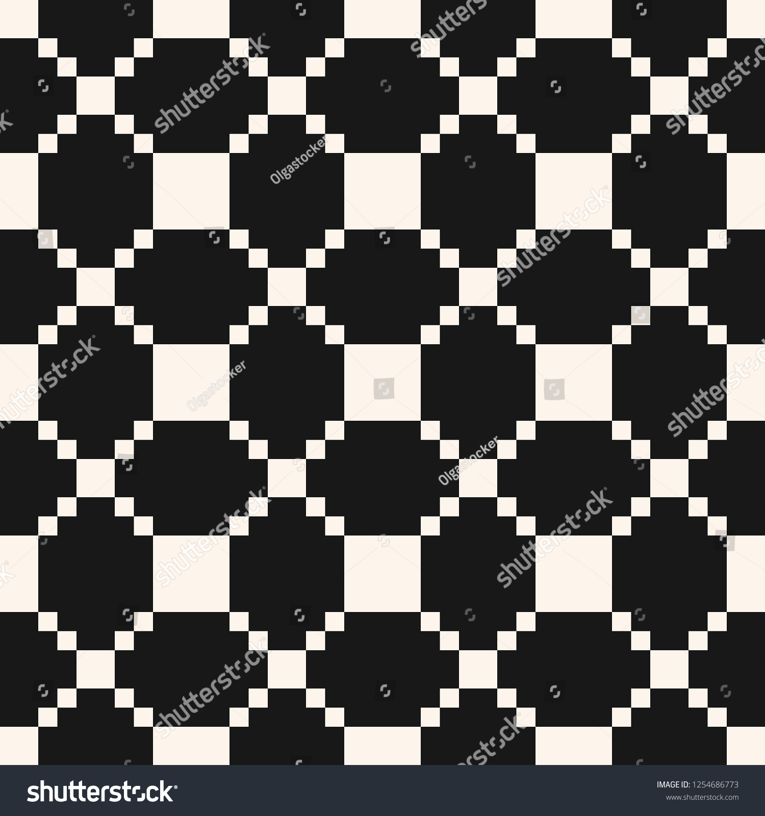 Black White Vector Grid Seamless Pattern Stock Vector (Royalty Free ...