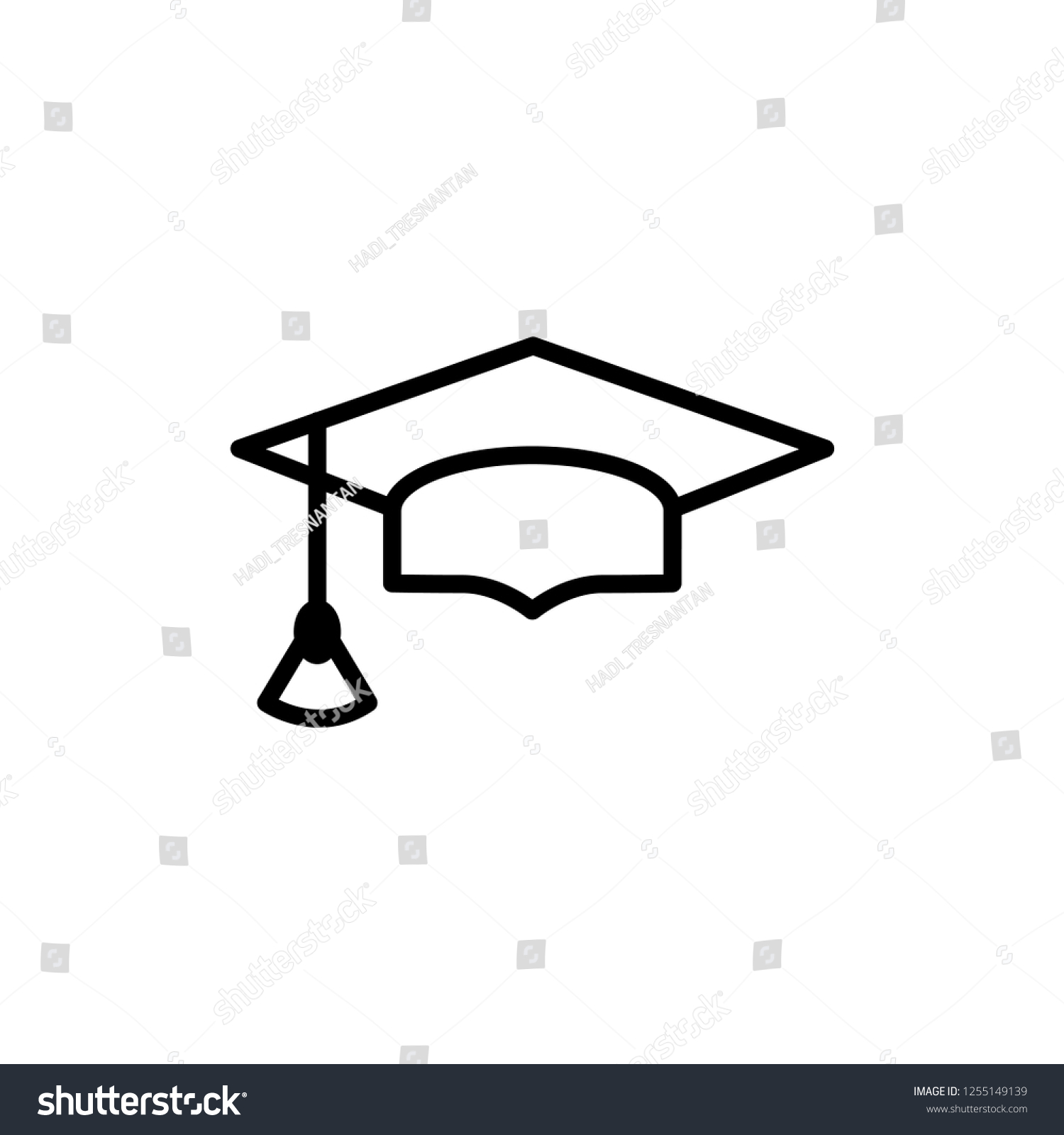 Graduation Cap Icon Graduated College Symbol Stock Vector (Royalty Free ...