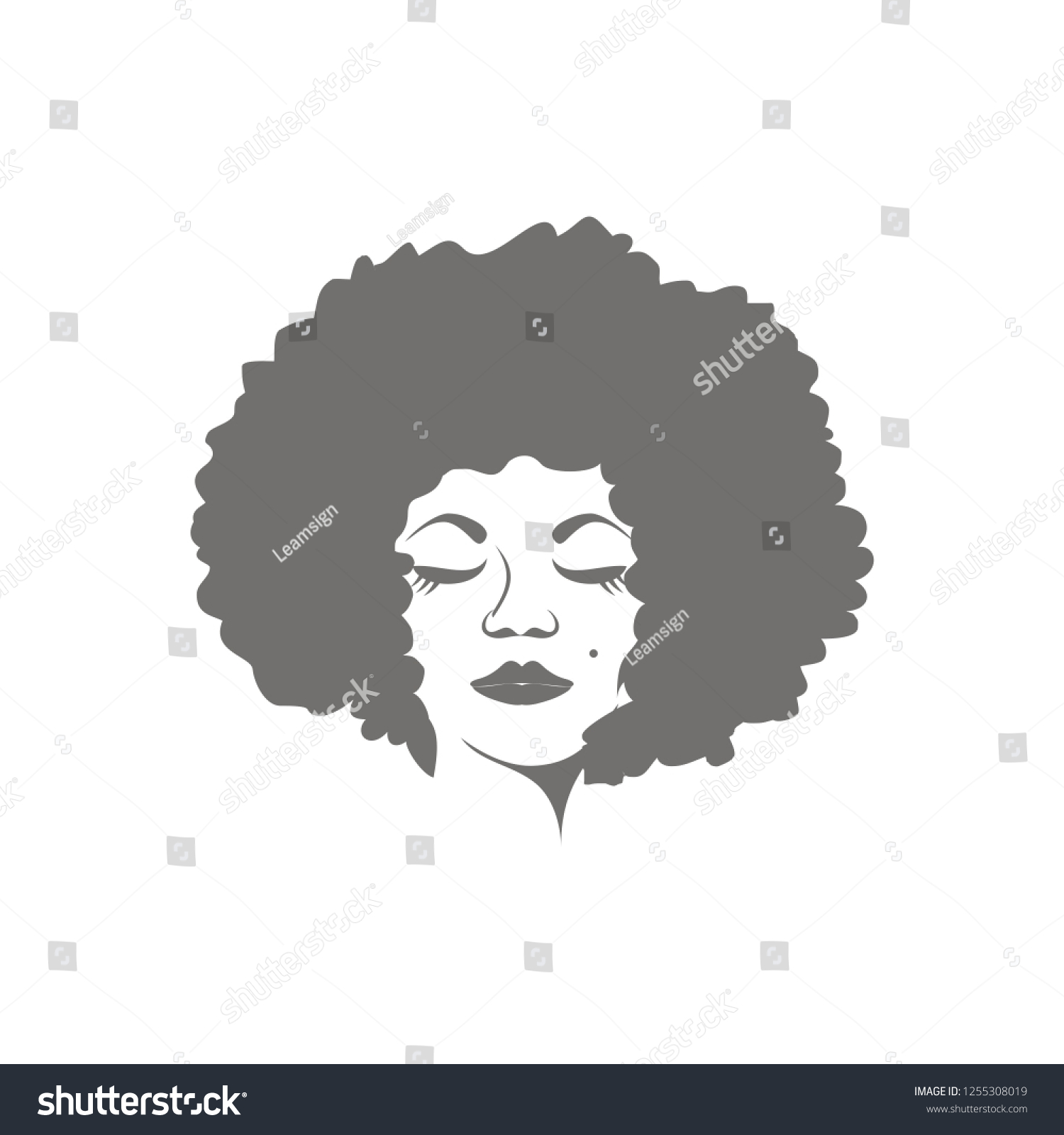 Head Afro Women Vector Stock Vector (Royalty Free) 1255308019 ...