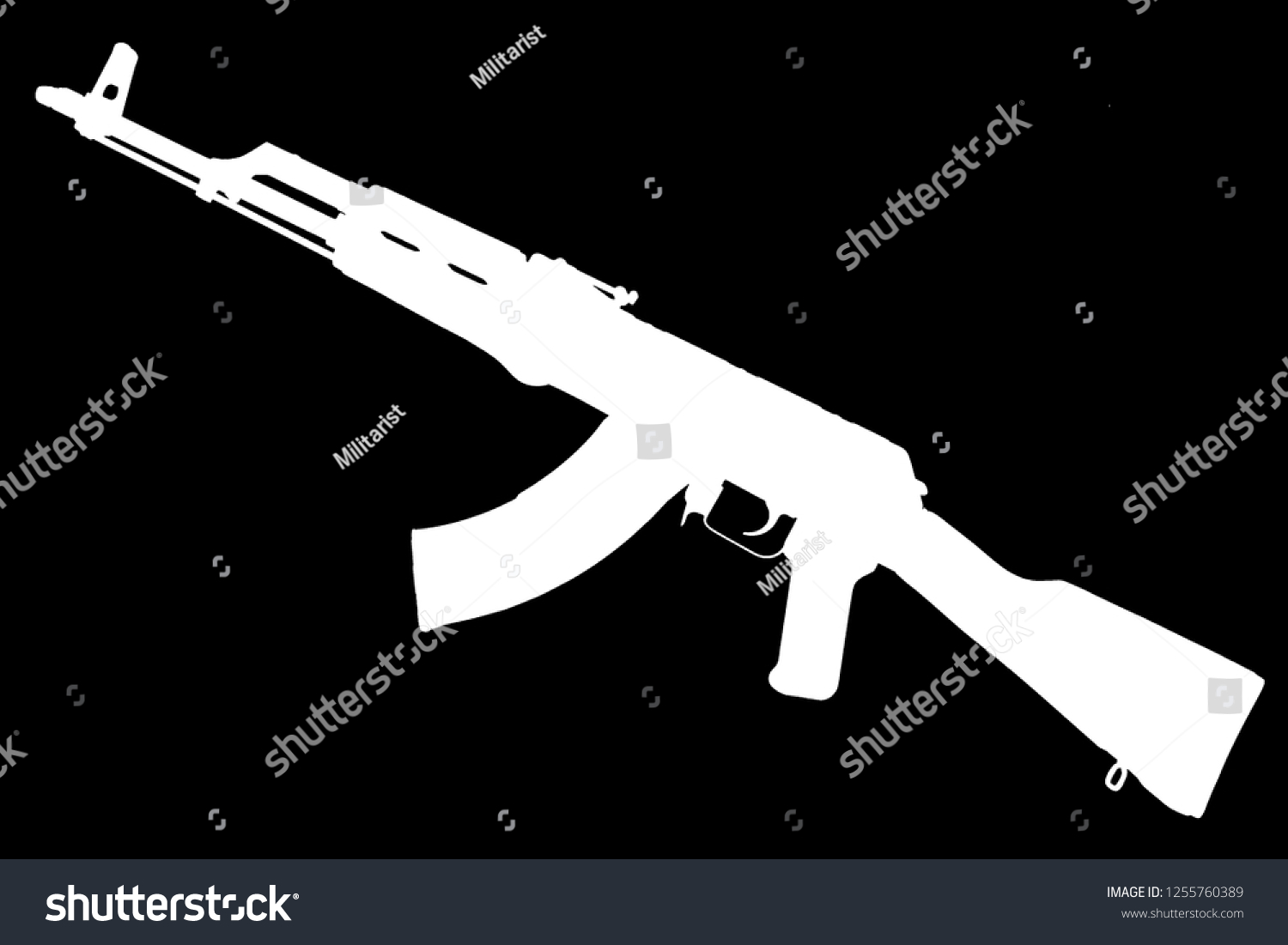 Ak 47 Akm Assault Rifle Black Stock Illustration 1255760389 | Shutterstock