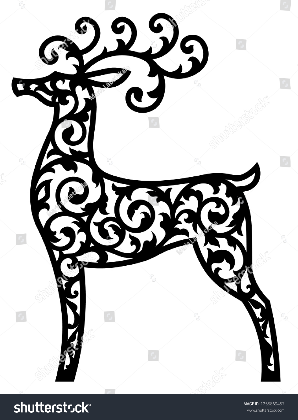 Vector Deer Laser Cut Template Cutout Stock Vector (Royalty Free Vector Deer Laser Cut Template Cutout Stock Vector (Royalty Free