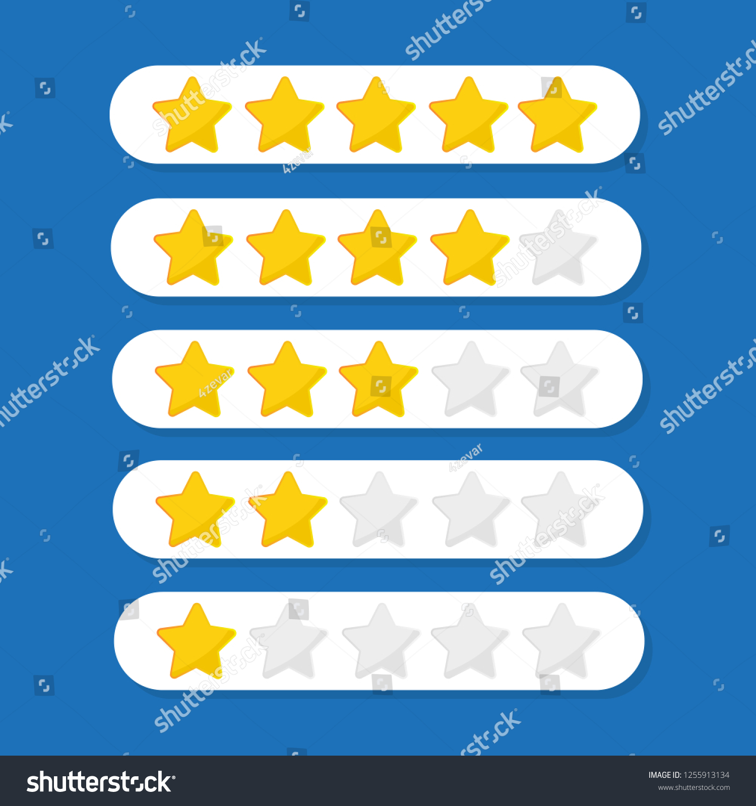 Five Stars Customer Product Rating Review Stock Vector (royalty Free 