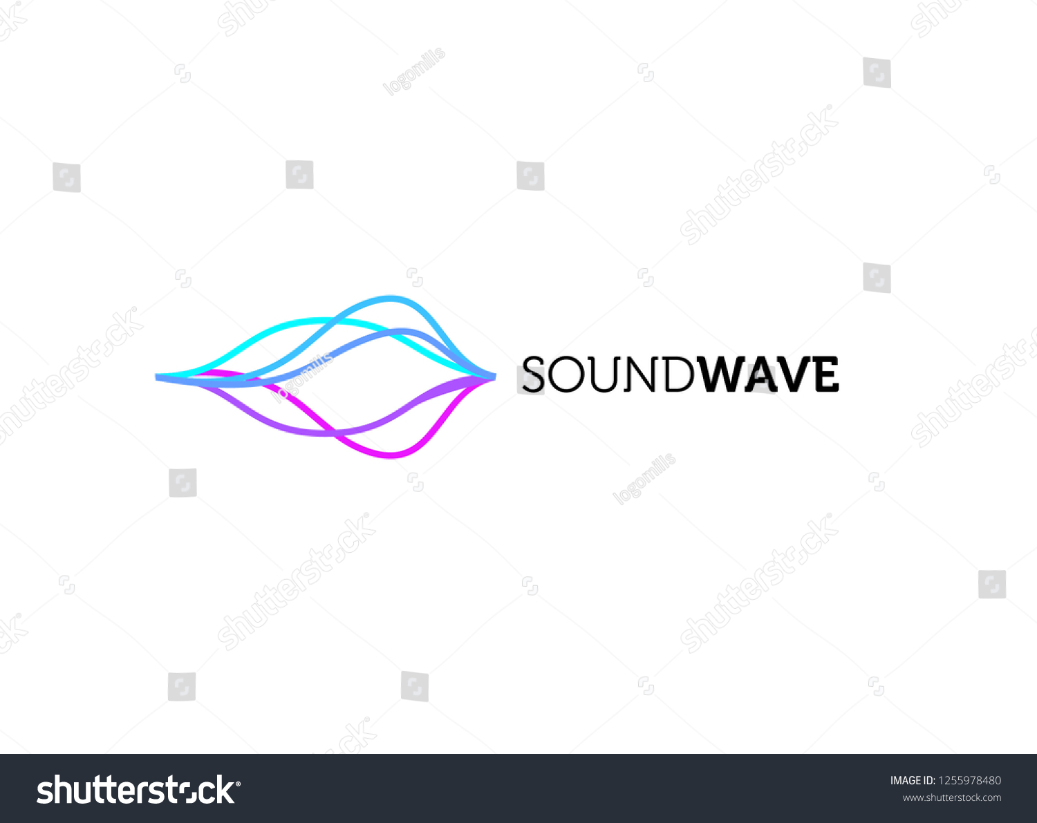 Sound Wave Colorful Logo Design Stock Vector (Royalty Free) 1255978480 ...