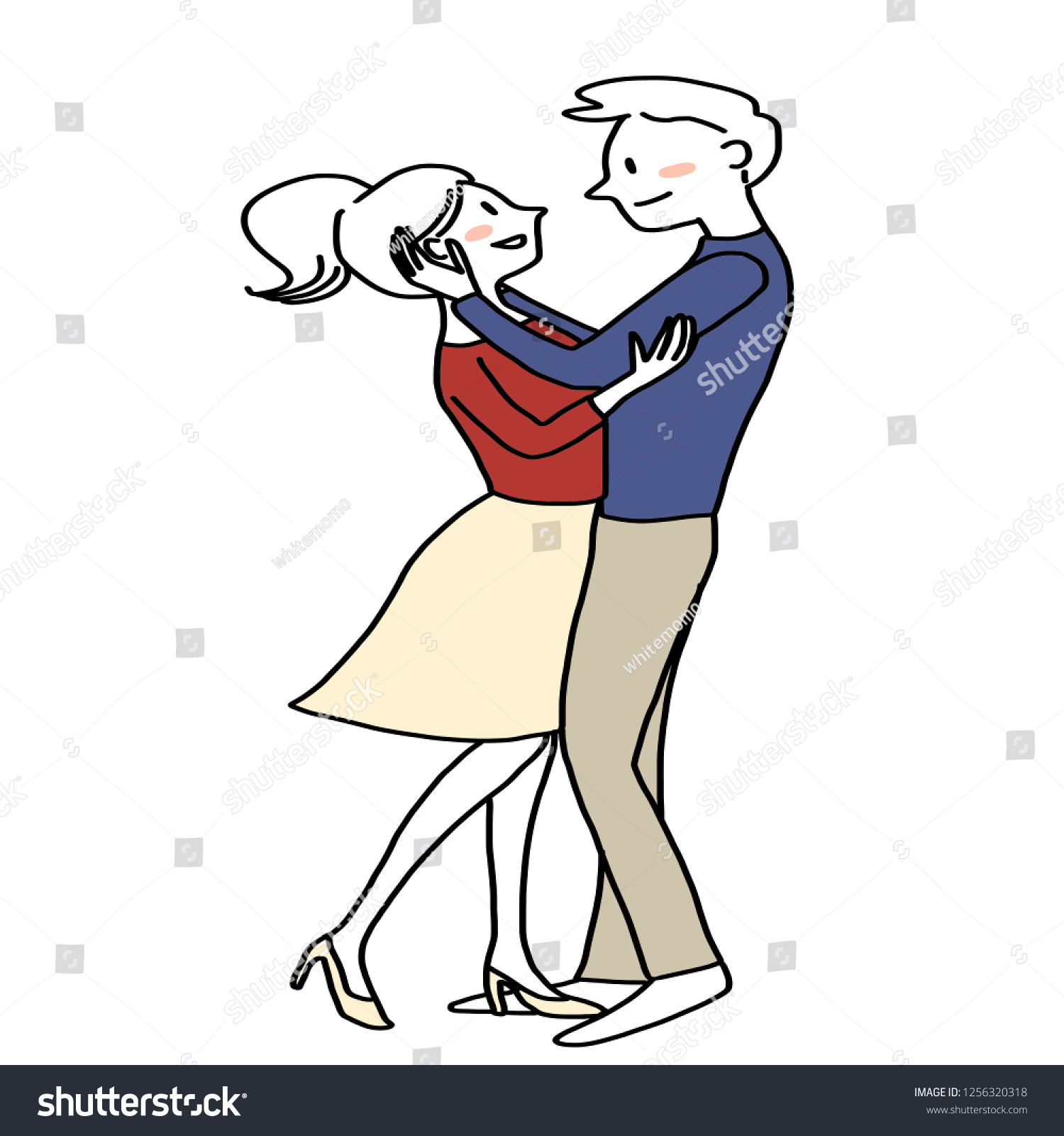 Couple Holding Each Other Cute Couple Stock Vector Royalty Free