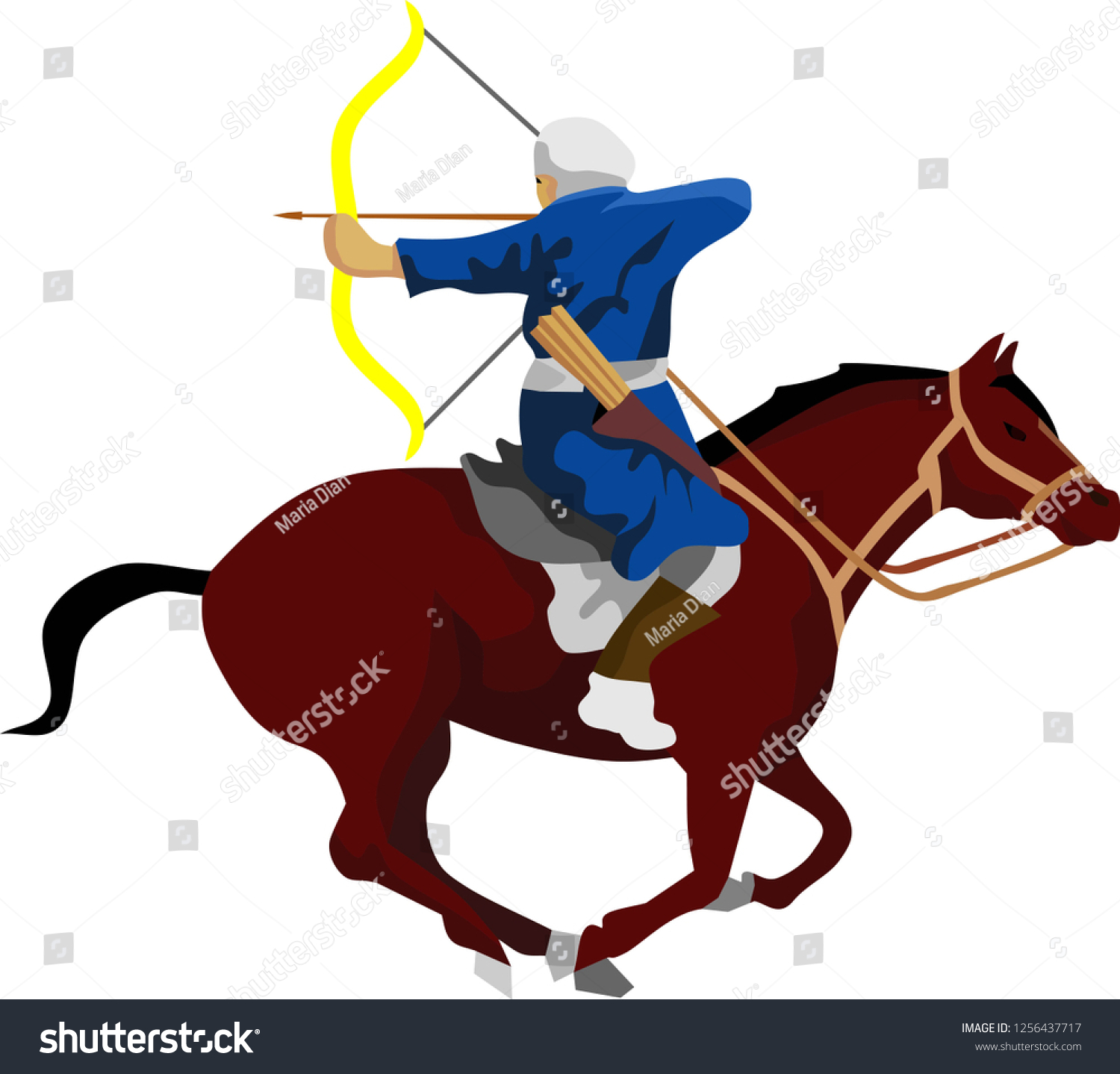 Warrior On Horse Stock Vector (Royalty Free) 1256437717 | Shutterstock