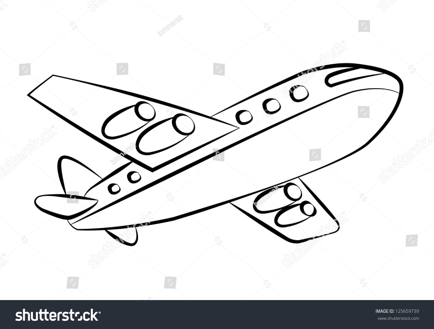 Самолет на белом фоне нарисованный