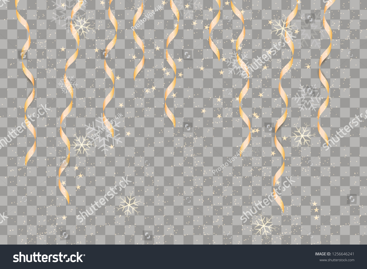 Gold Curly Ribbon Confetti Golden Serpentine Stock Vector Royalty Free 1256646241 Shutterstock 1477