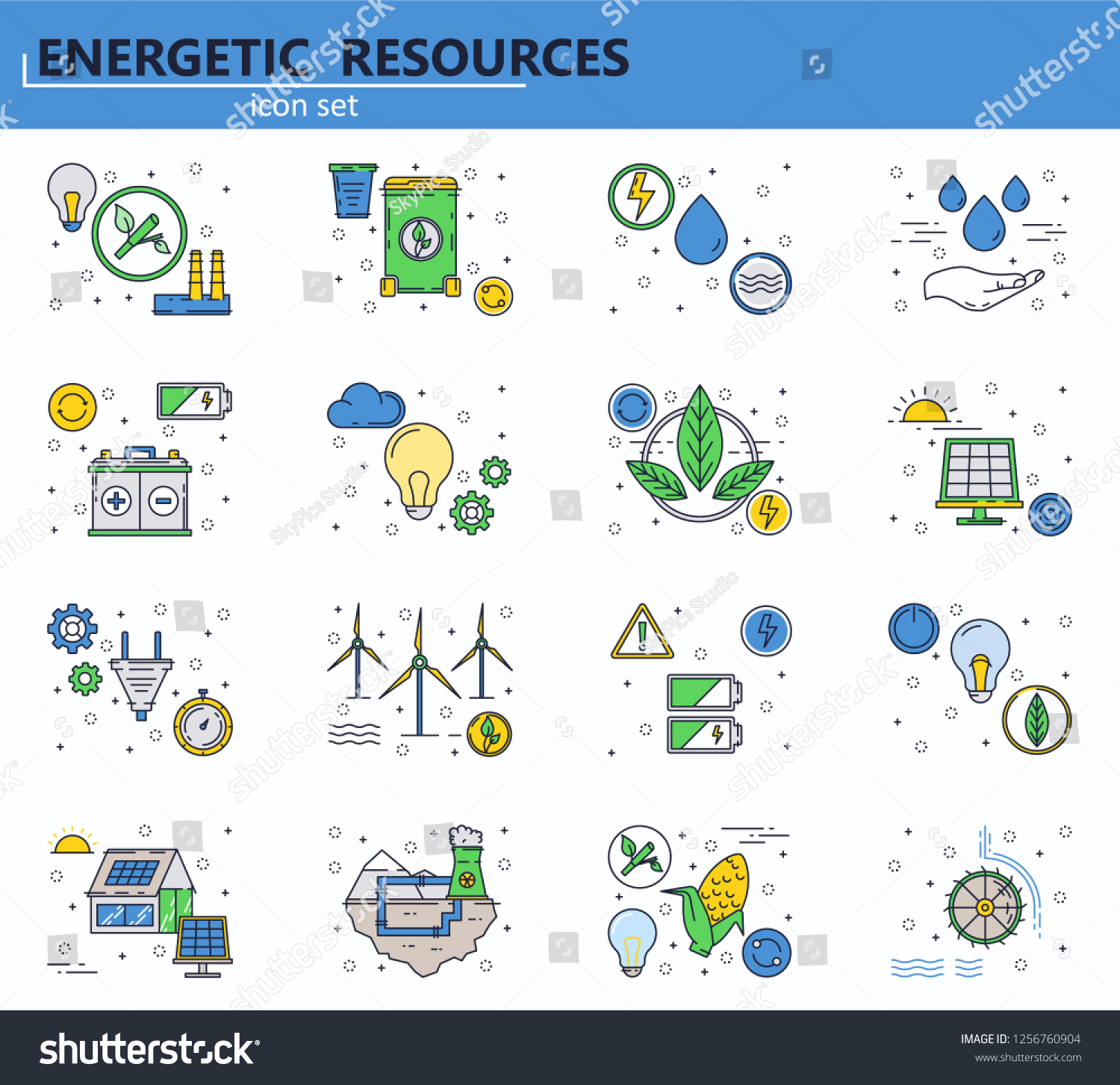 Vector Set Renewable Energy Sources Power Stock Vector (Royalty Free ...