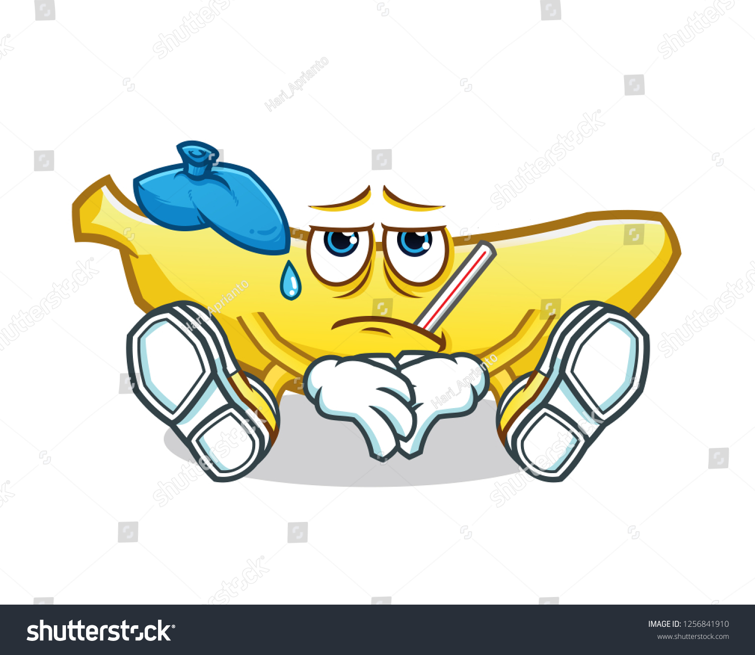 Banana Sick Mascot Vector Cartoon Illustration Stock Vector (Royalty ...