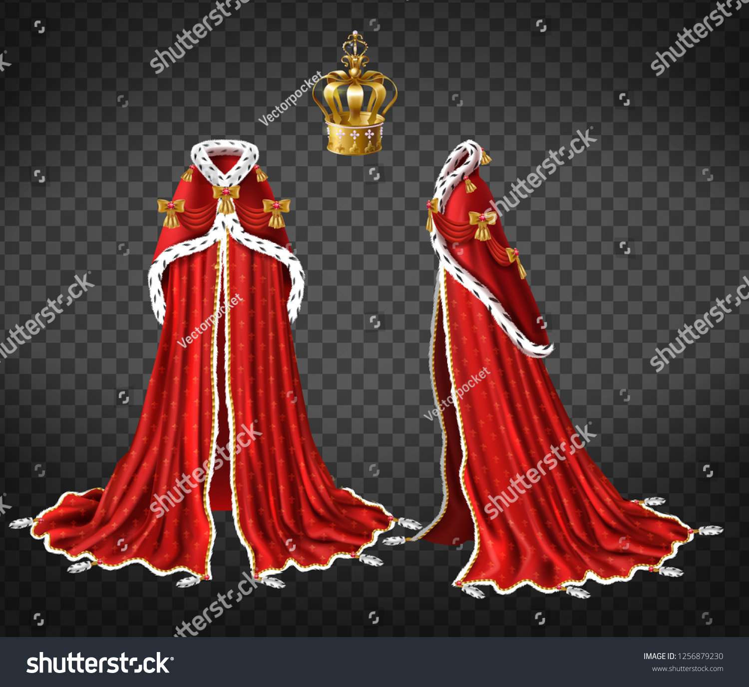 Queens Princes Royal Robe Red Cape Stock Vector (Royalty Free ...