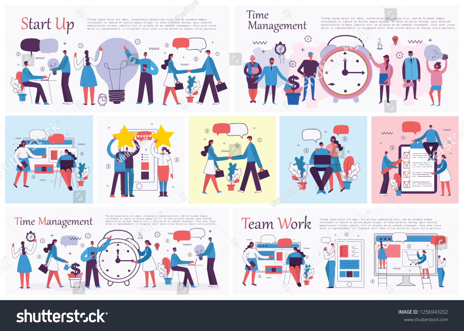 Set Vector Concept Illustration Backgrounds Co Stock Vector (Royalty ...