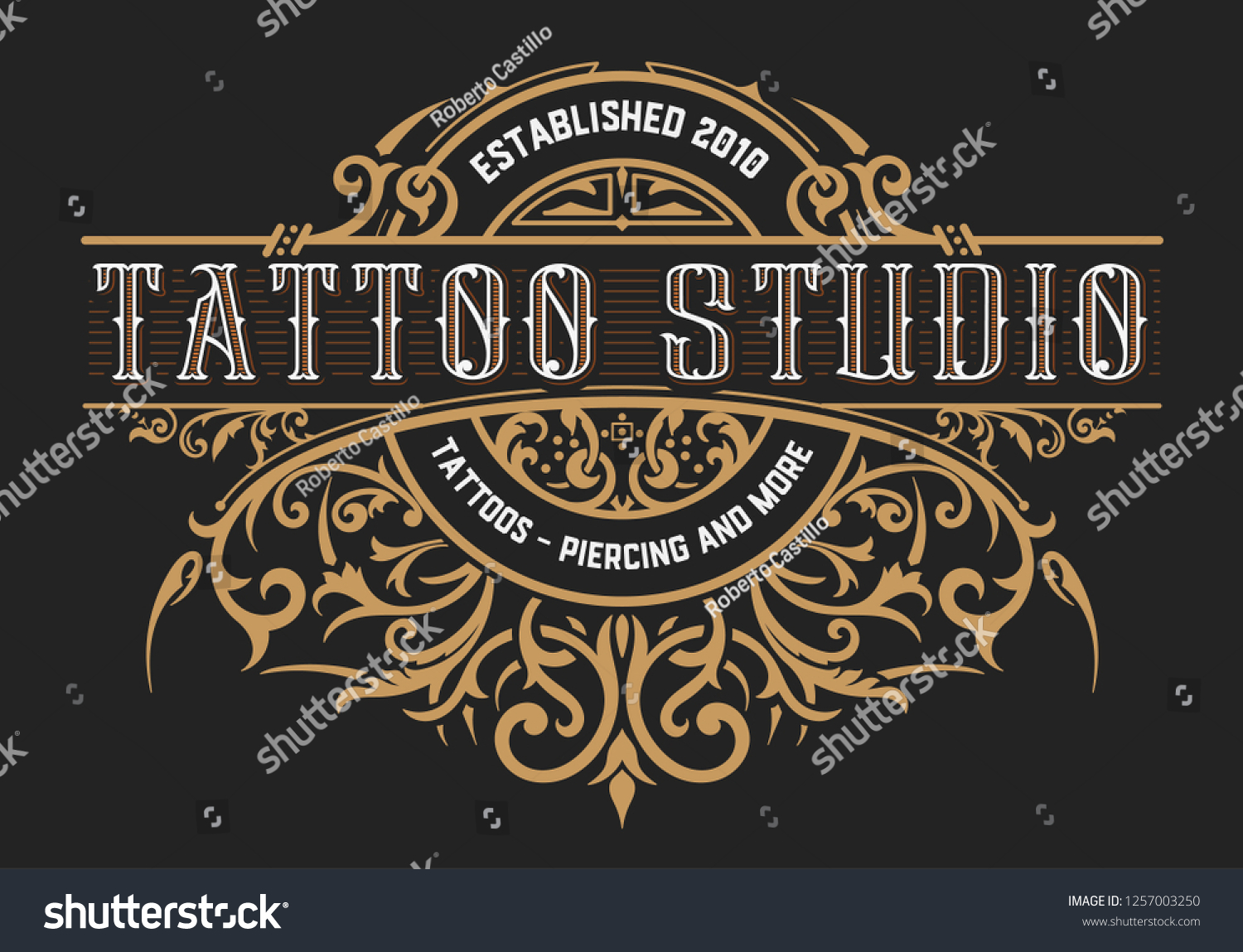 Tattoo Logo Template Old Lettering On Stock Vector (Royalty Free ...