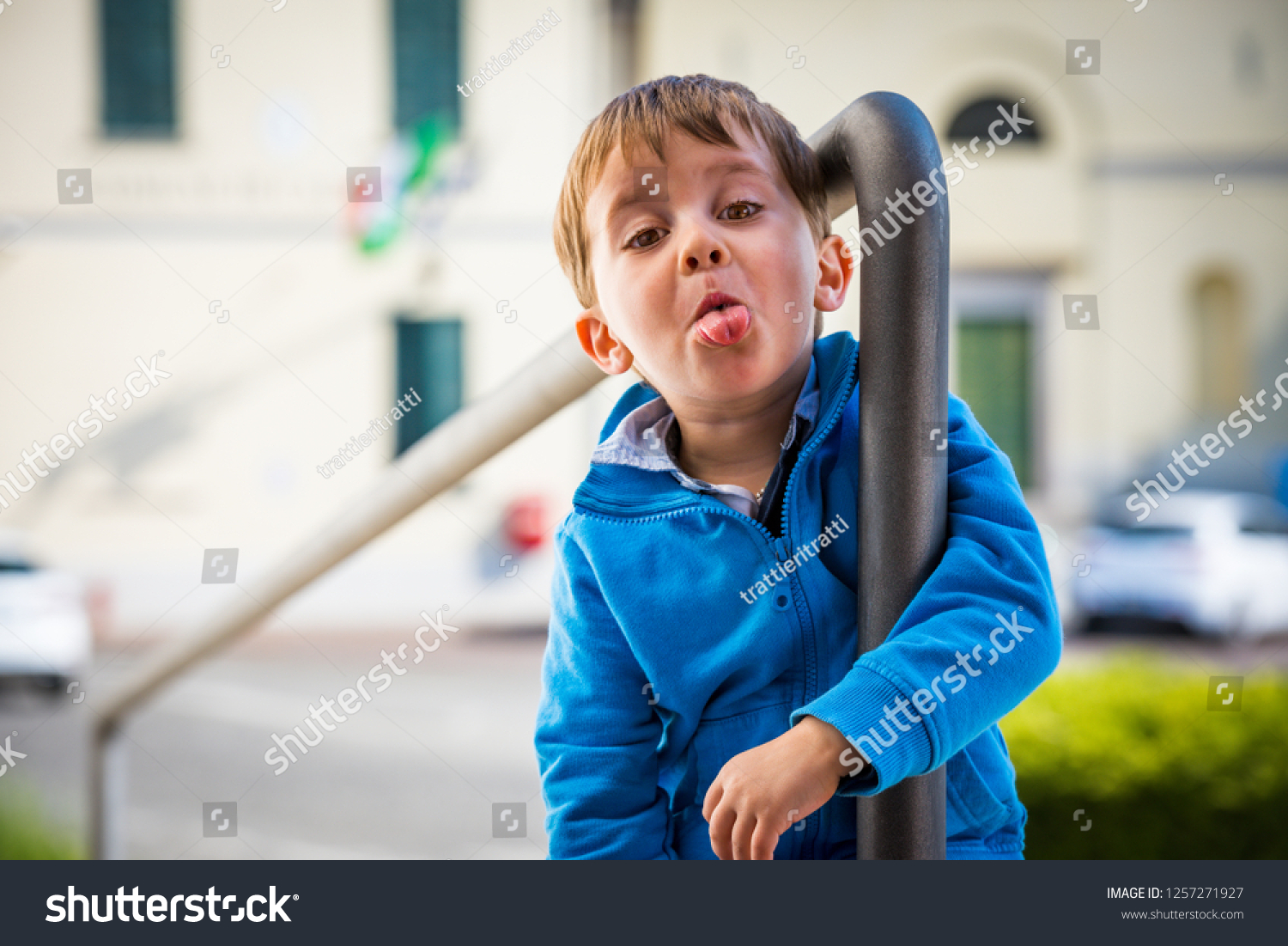 Portrait Kid Making Funny Face Stock Photo 1257271927 Shutterstock