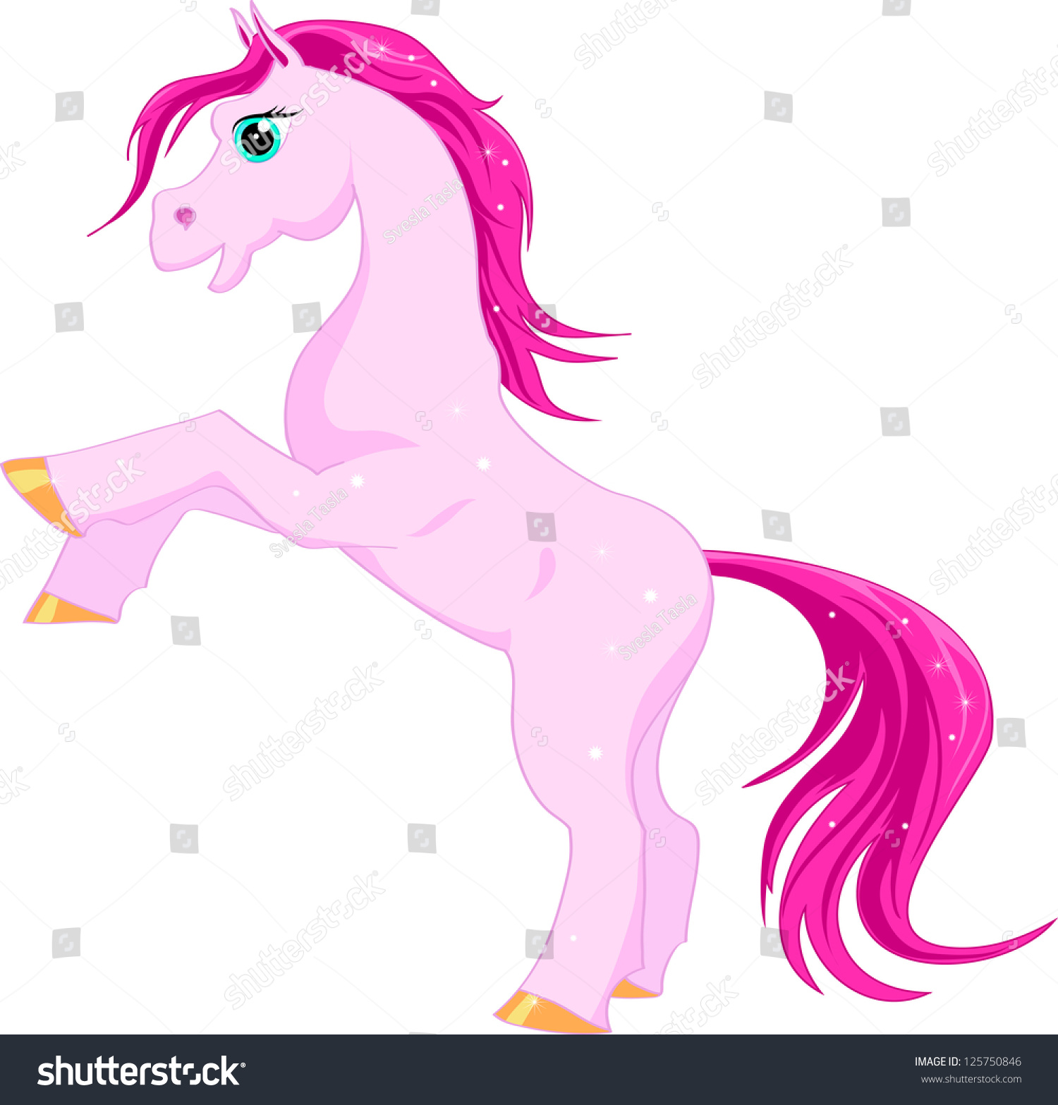 Лошадь с розовой гривой